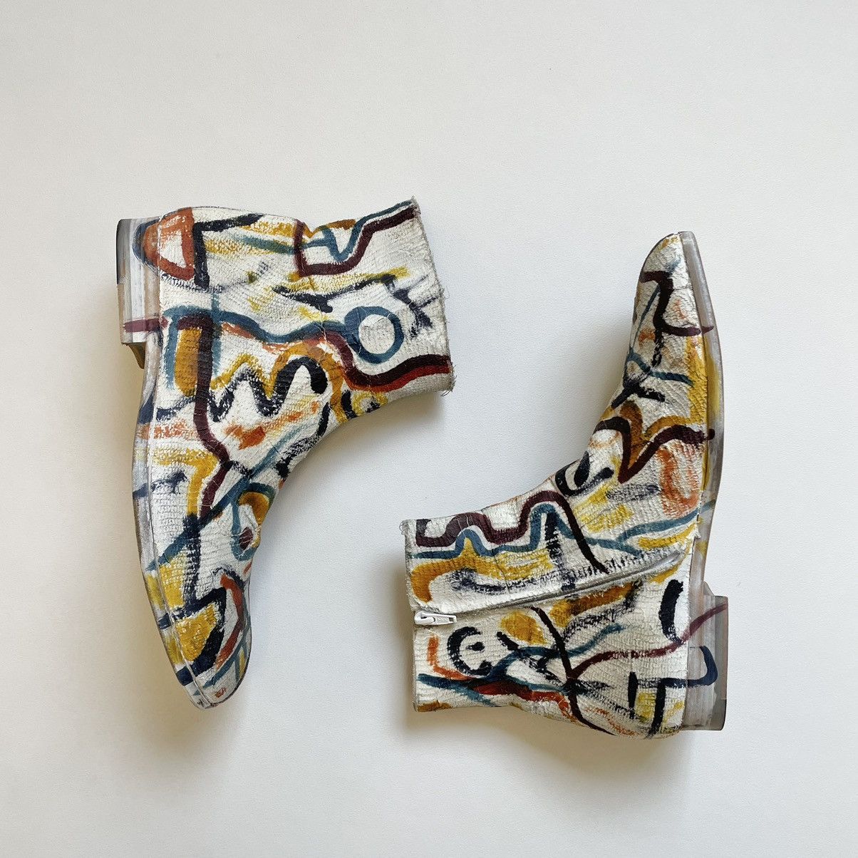 Maison Margiela Plaster Scribble Painted Boots Size US 10 / EU 43 - 19 Thumbnail