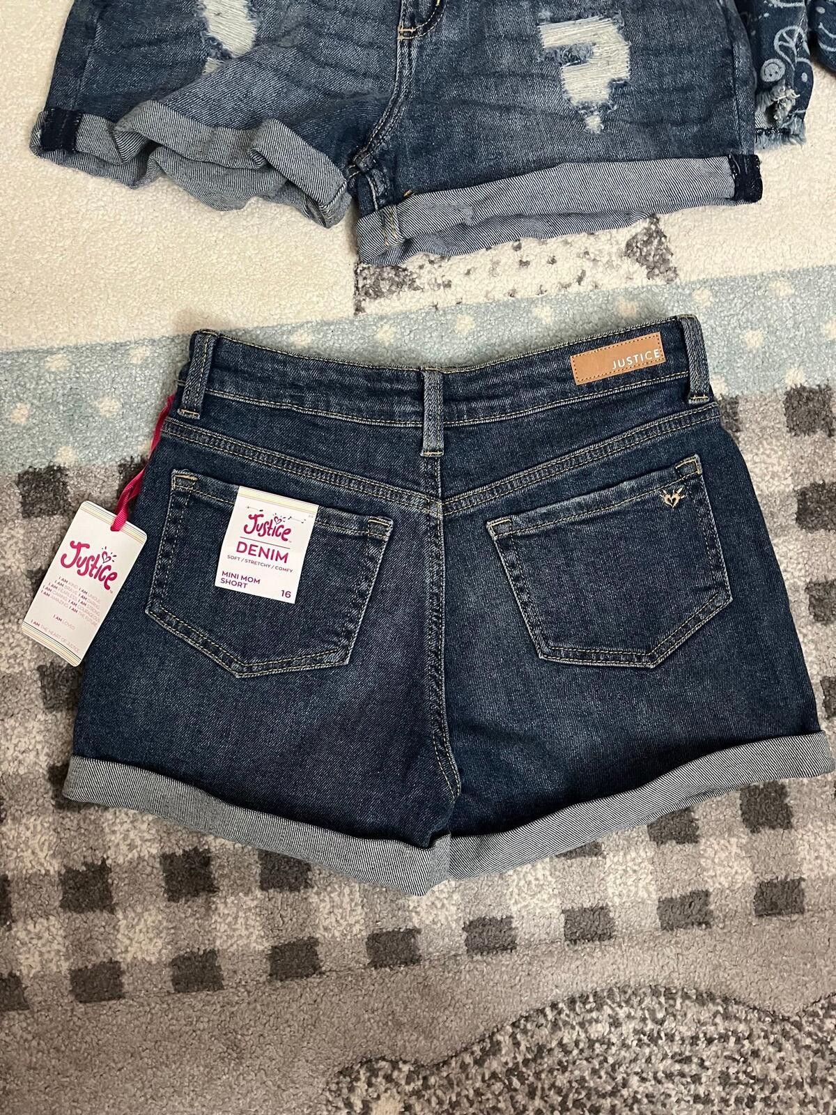 Other Justice Girls Size 16 Outfit Set NWT Tie Dye+Denim Shorts Size ONE SIZE - 5 Thumbnail