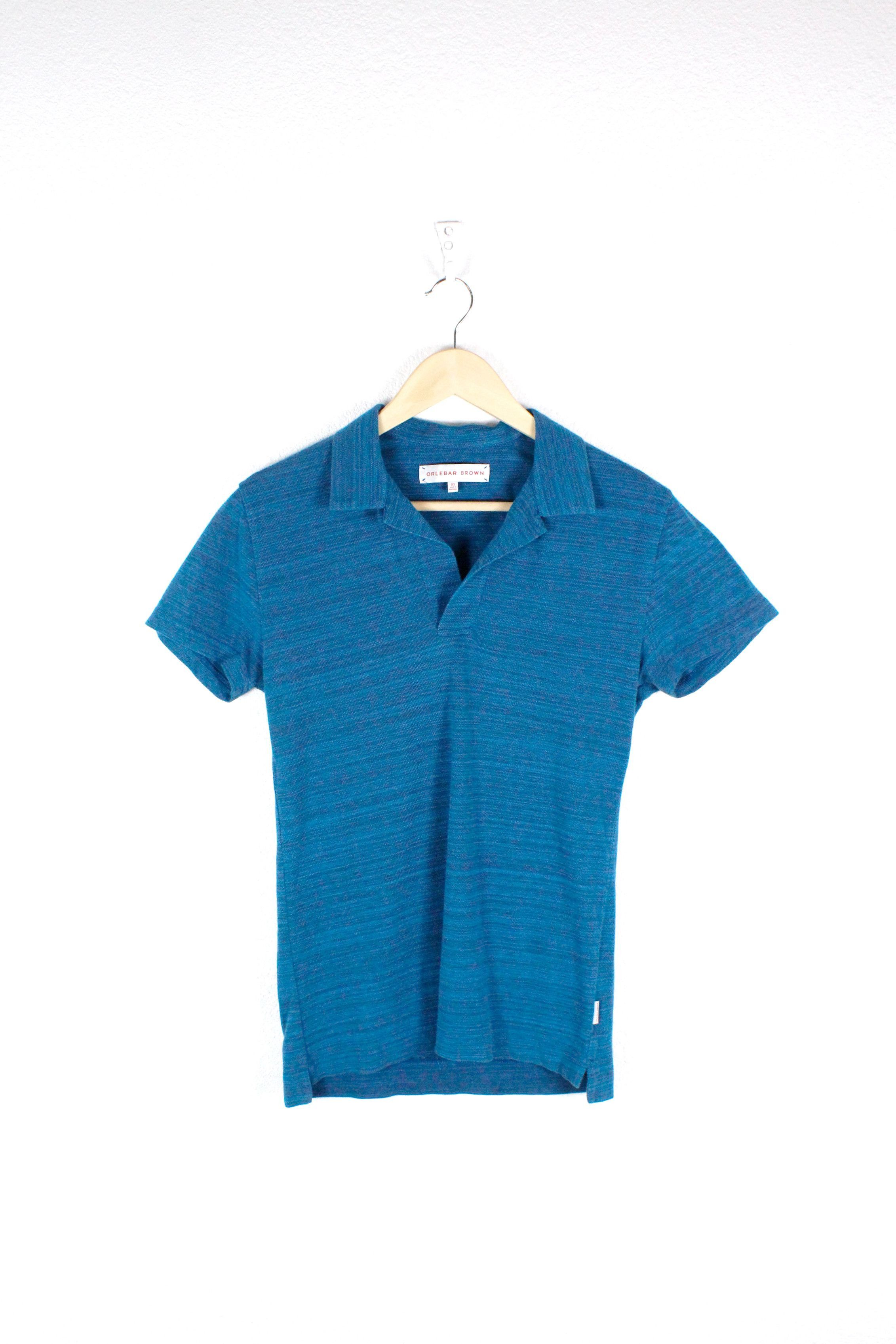 Orlebar Brown Orlebar Brown Camp Collar Blue Polo Shirt XS Size US XS / EU 42 / 0 - 1 Thumbnail