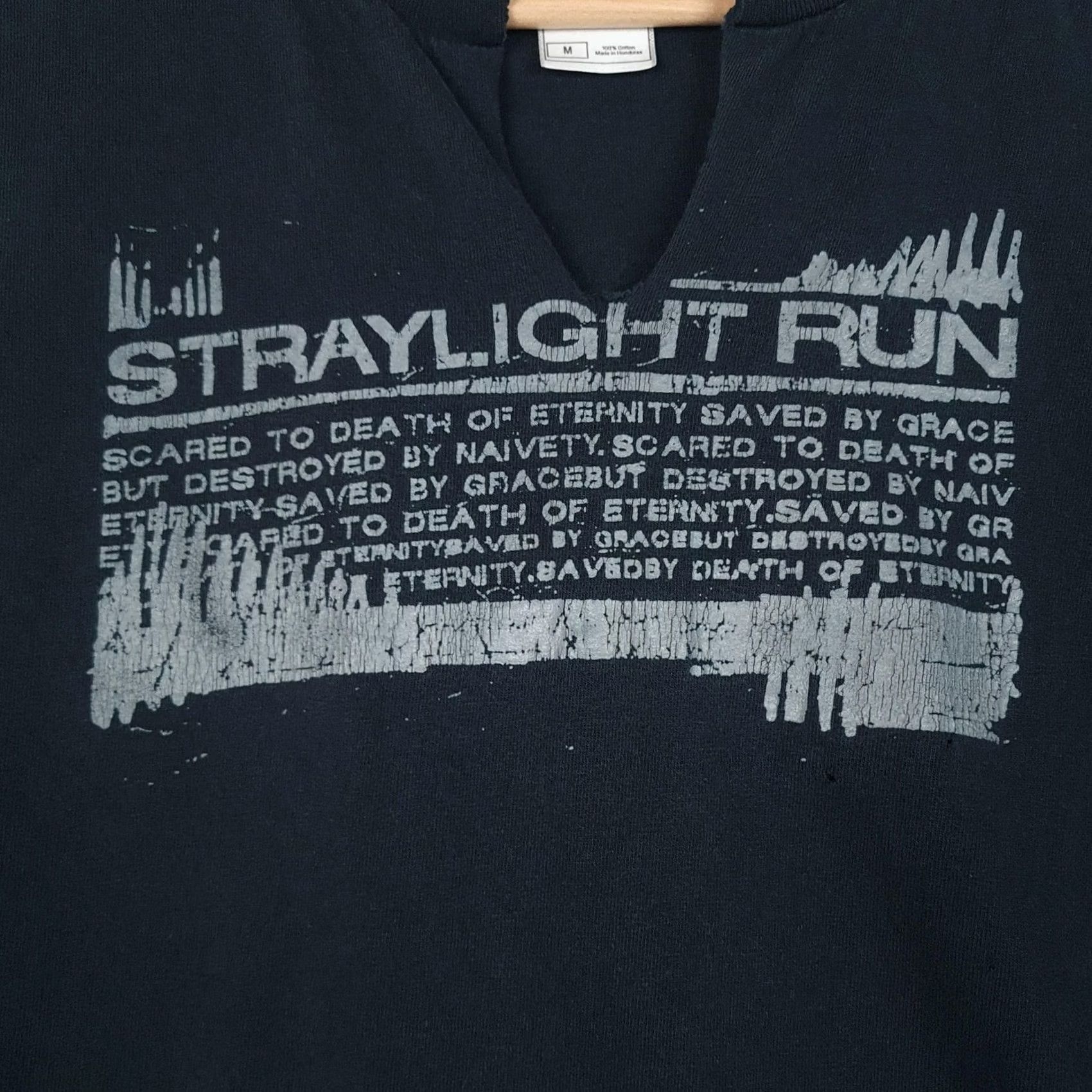 Fruit Of The Loom VINTAGE Straylight Run Mens M Black Graphic Print Long Sleeve Crew Neck Shirt Size US M / EU 48-50 / 2 - 7 Thumbnail