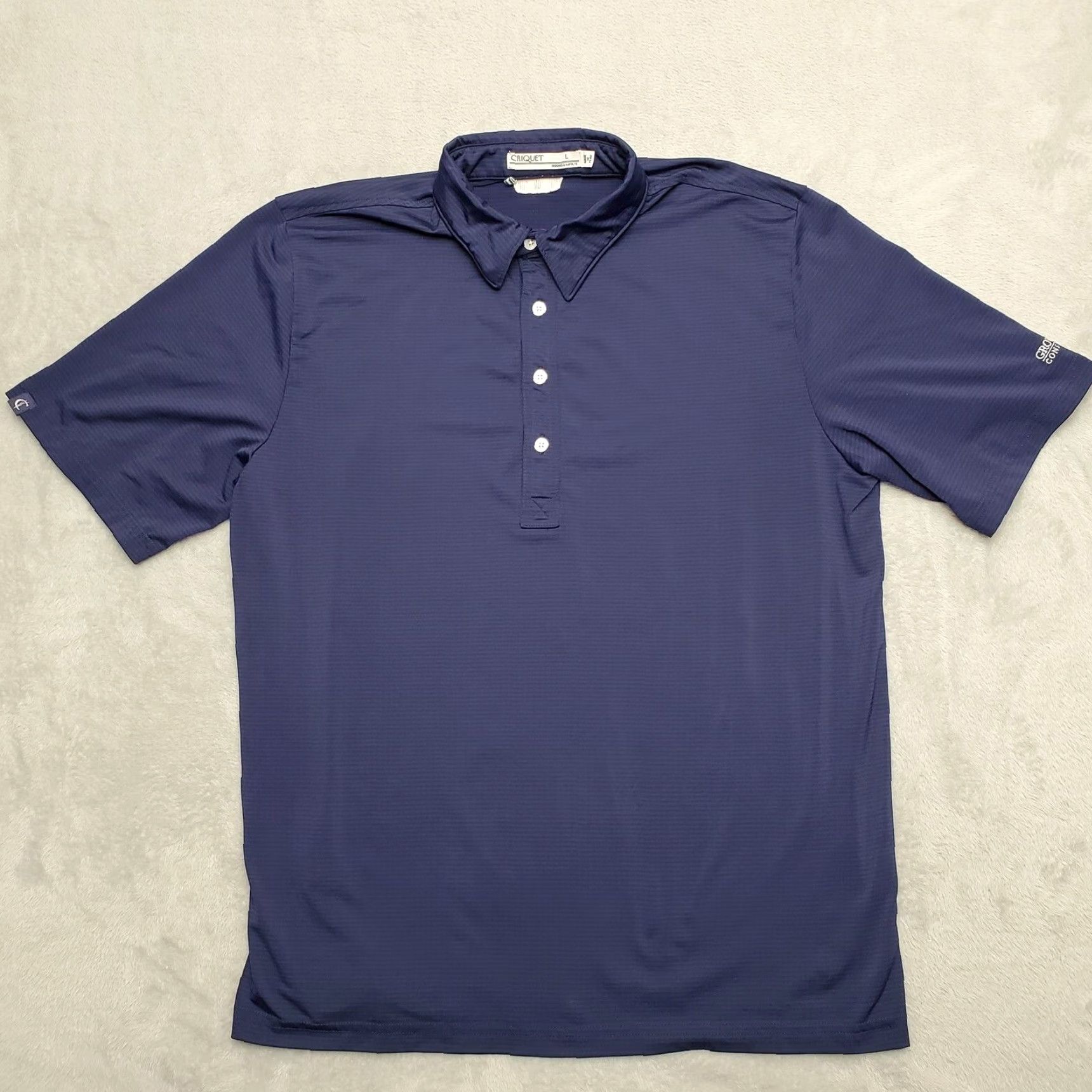 Vintage Criquet Shirt Mens Large Blue Polo Short Sleeve Performance Golf Casual Shirt Mens Blue Polo Short Sleeve Logo Accents Pockets Size US L / EU 52-54 / 3 - 2 Thumbnail