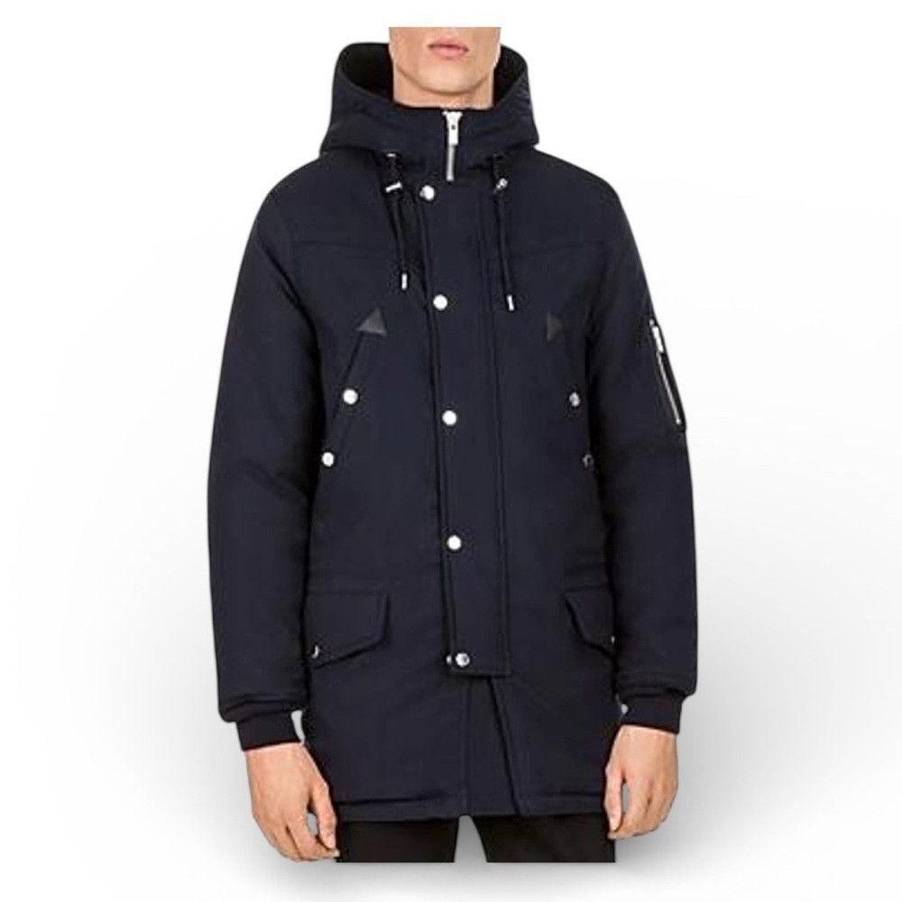 The Kooples The Kooples Mixed Fabric Parka Jacket Navy Men’s Small NWT Size US S / EU 44-46 / 1 - 1 Thumbnail