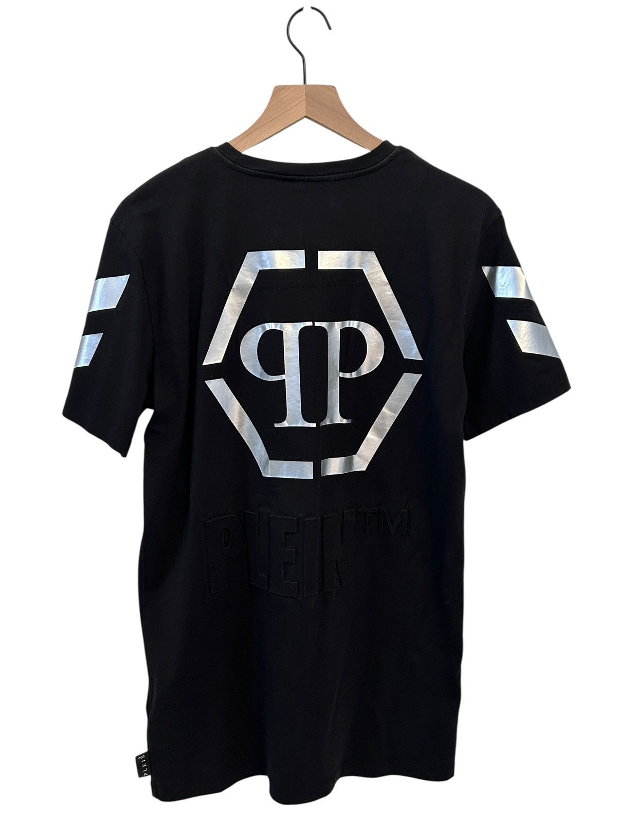 Philipp Plein Philipp Plein Black Rear Monogram T-Shirt Black XL Size US XL / EU 56 / 4 - 2 Thumbnail