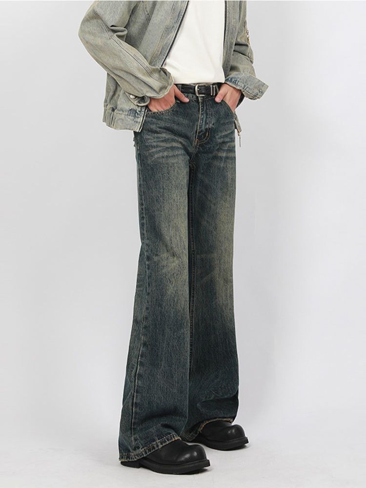 Vintage Men's Cleanfit Distressed Retro Flared Jeans Size US 32 / EU 48 - 1 Thumbnail