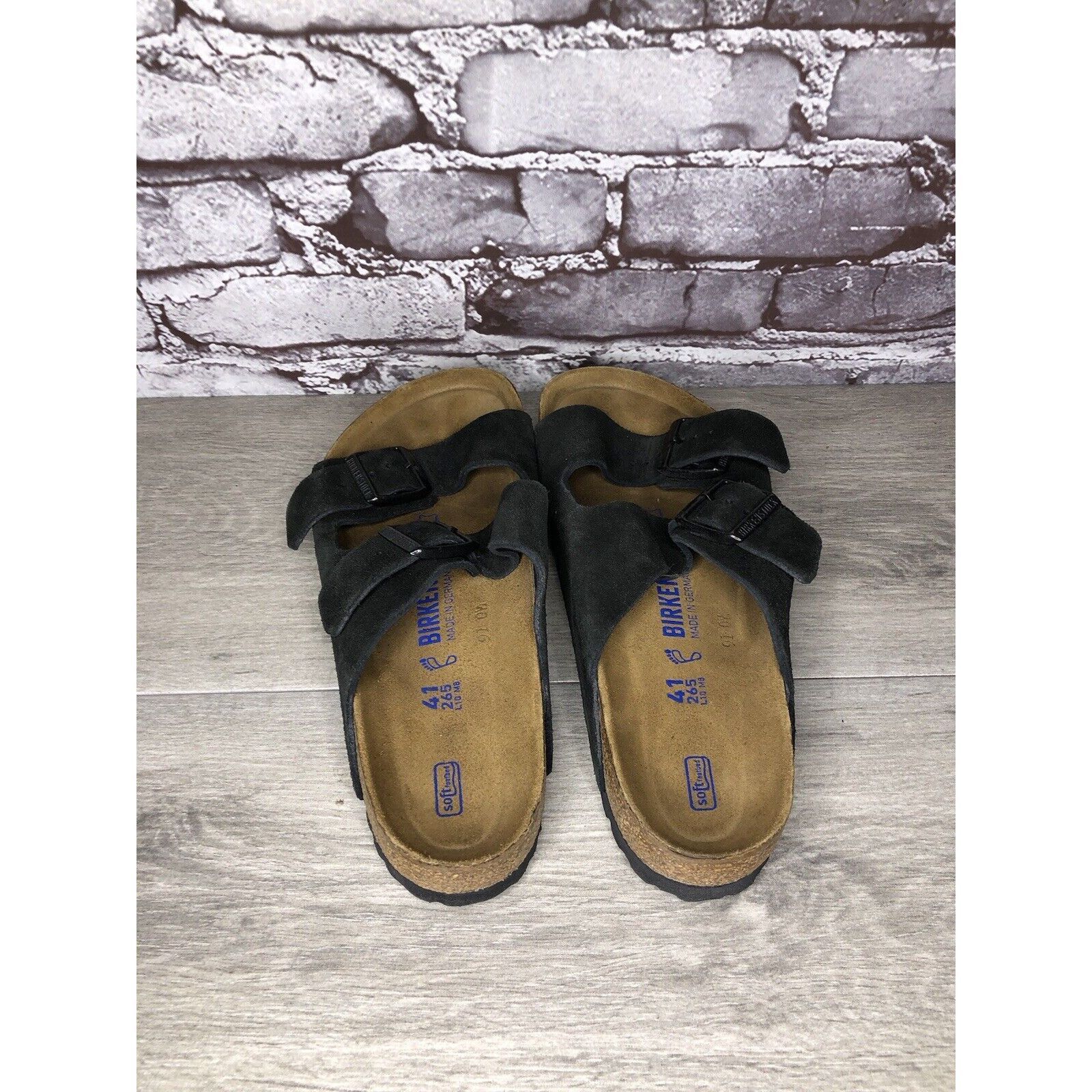 Birkenstock Birkenstock Arizona Black Suede Leather Strap Slides Sandals Size US 10 / IT 40 - 17 Thumbnail