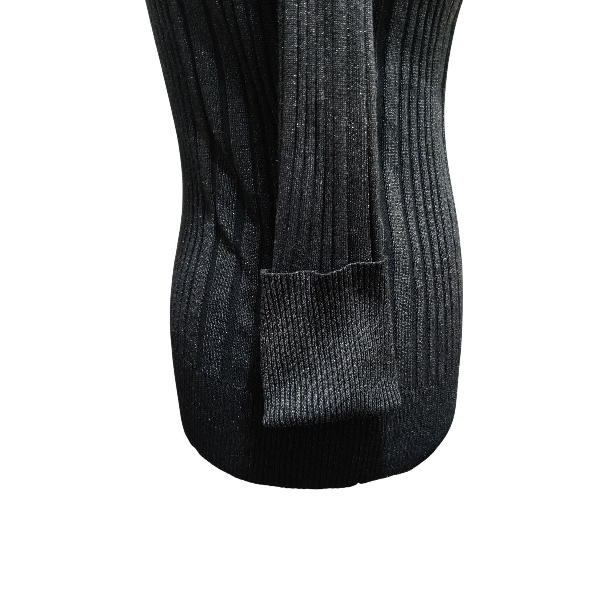 Other GNW L Womens Black Sweater Ribbed Metallic Cowl Neck Stretch Size L / US 10 / IT 46 - 6 Thumbnail