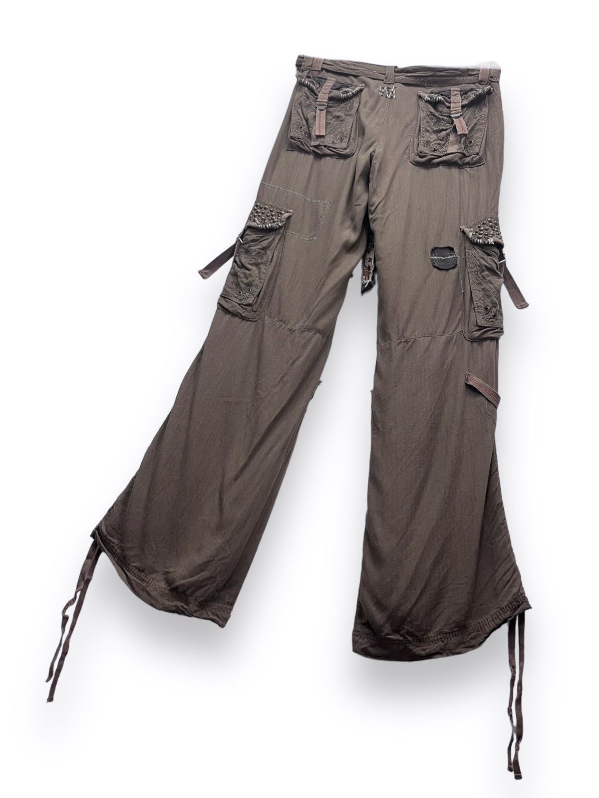 If Six Was Nine 🔥FYE Bondage Multipocket Drawstring Rayon Cargo GOA Style Size US 33 - 7 Thumbnail