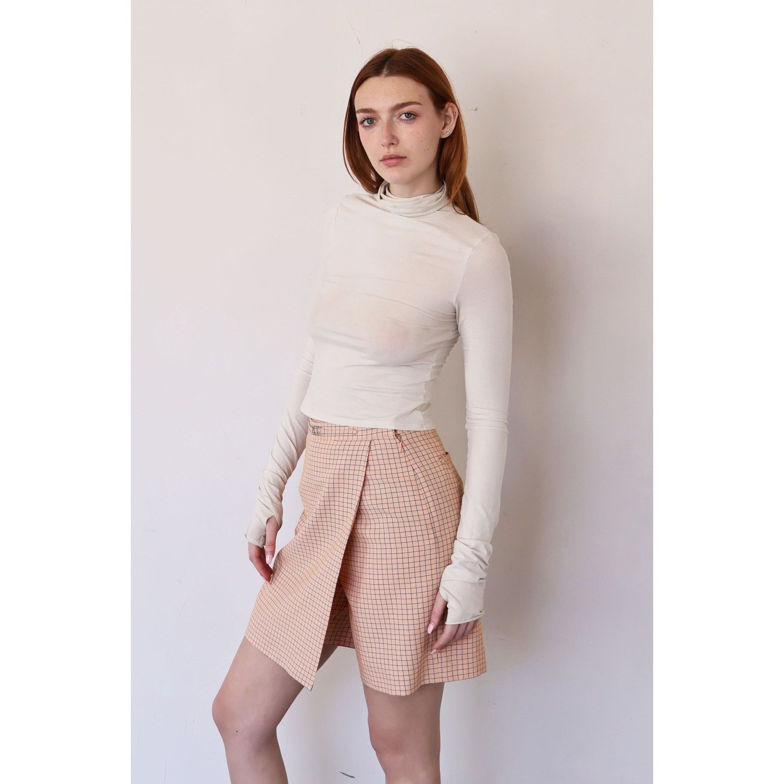 Dior Christian Dior SPORTS Orange Sherbert Plaid Skort Size 29" - 6 Thumbnail