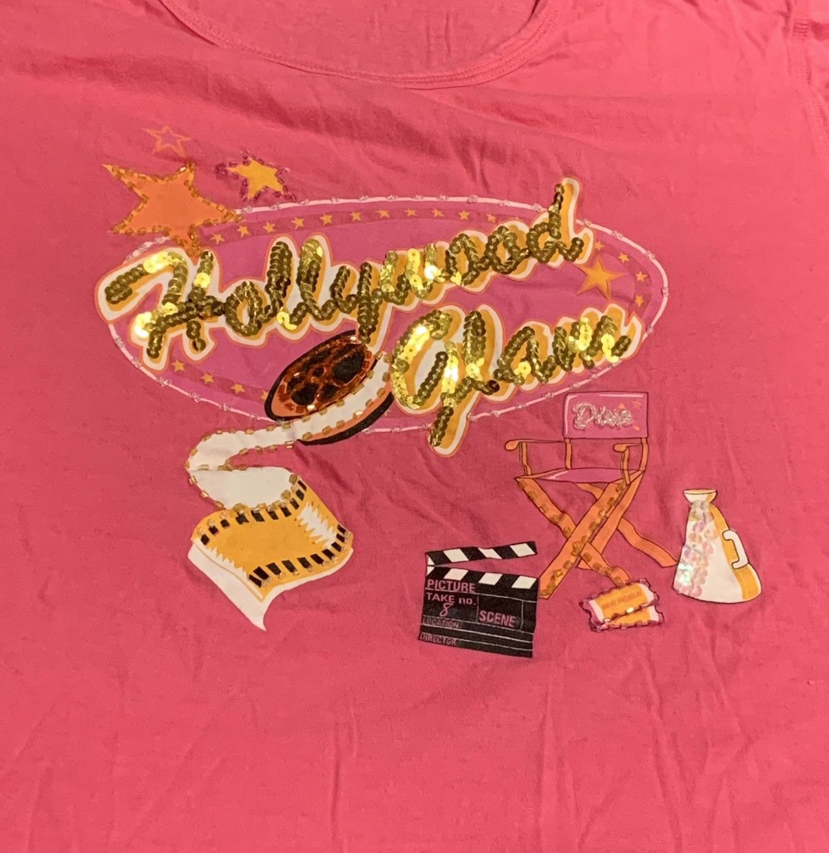 Vintage VTG Y2K La Senza Candy Glam Sequin Graphic Pink SS Baby Tee Size L / US 10 / IT 46 - 3 Thumbnail