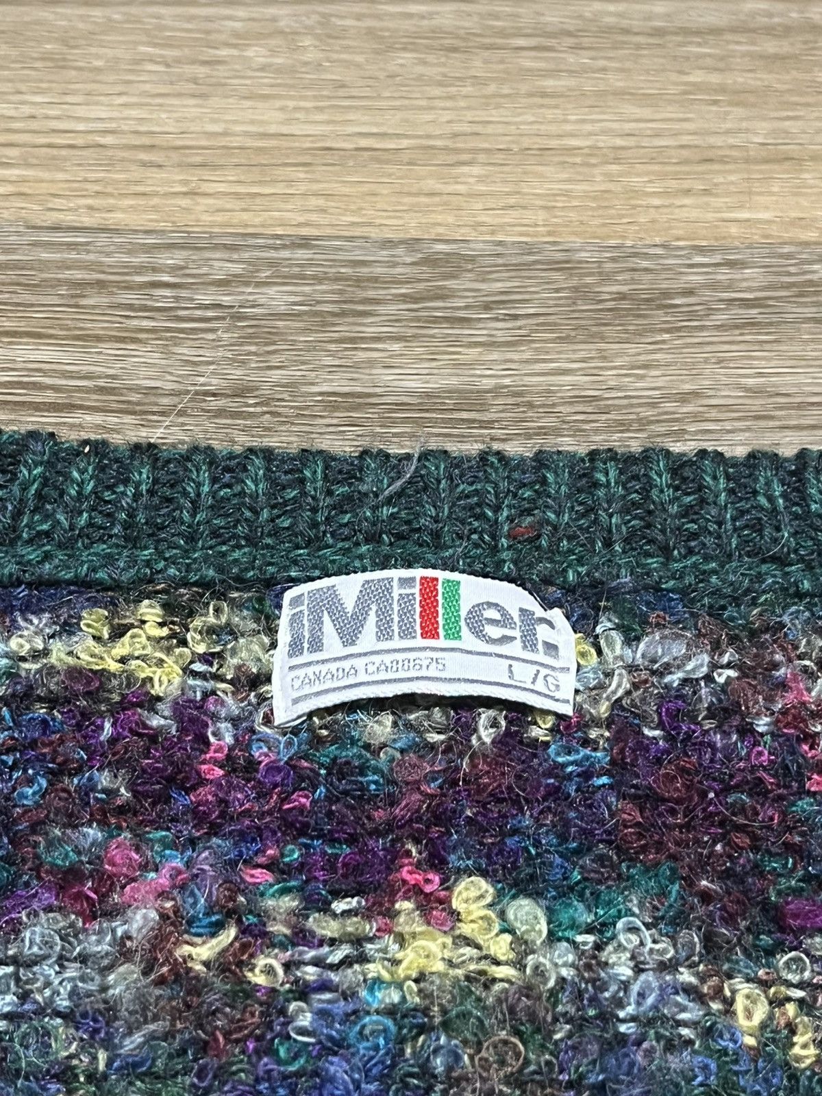 Vintage Retro green and purple knit Size US L / EU 52-54 / 3 - 5 Thumbnail