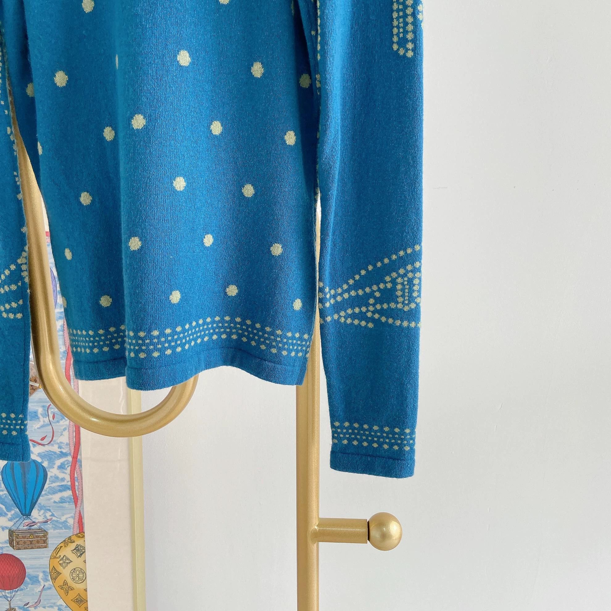 Hermes Hermès blue cashmere knit top 34 Size XS / US 0-2 / IT 36-38 - 6 Thumbnail