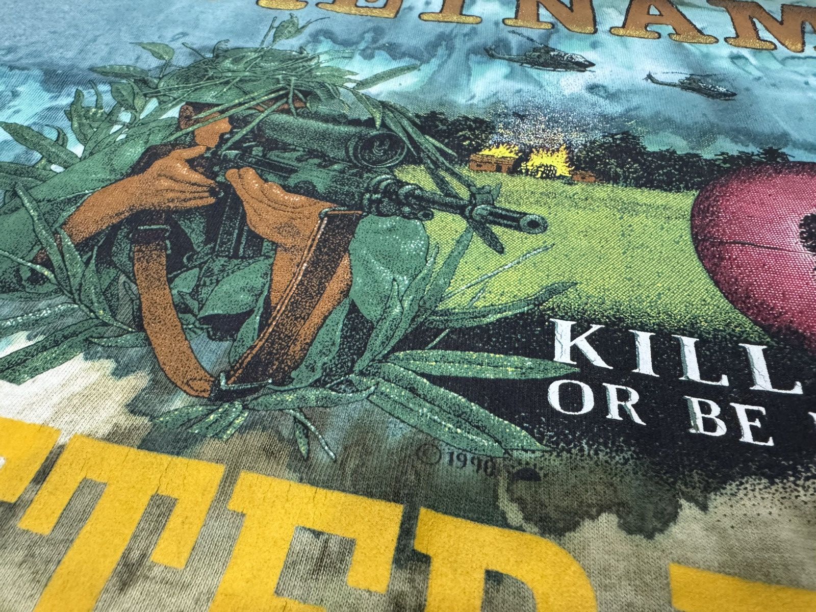 Vintage Vintage 90’s Vietnam Veteran Army Tee Size US XL / EU 56 / 4 - 4 Thumbnail