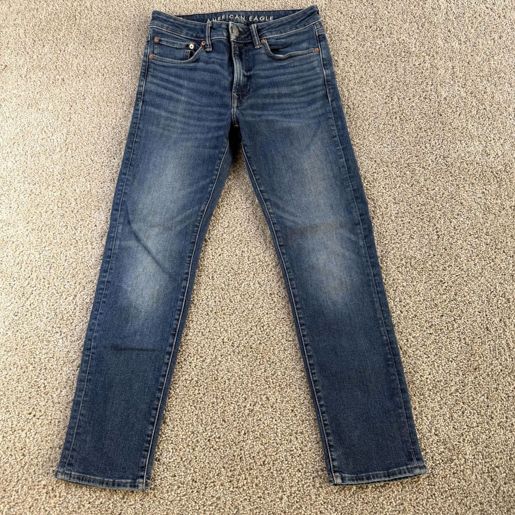 American Eagle Outfitters American Eagle Jeans Mens 29x30 Medium Wash Blue Denim Regular Straight Casual Size US 29 - 4 Thumbnail