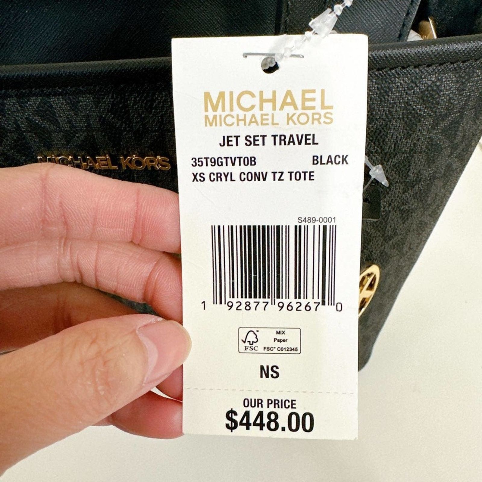 Michael Kors MICHAEL KORS 35T9GTVT0B Jet Set Travel xs Logo Top-Zip Tote Size ONE SIZE - 6 Thumbnail