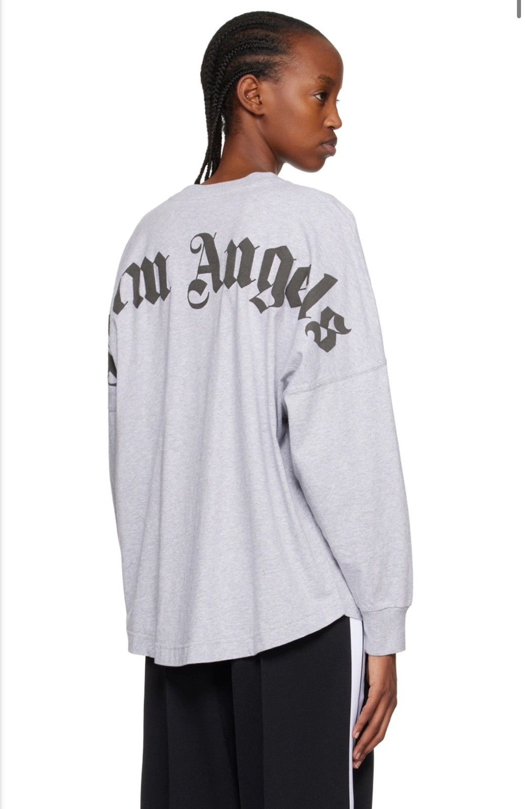 Palm Angels Palm Angels Women’s Gray Drop Shoulder Long Sleeve T-shirt Size S / US 4 / IT 40 - 2 Thumbnail