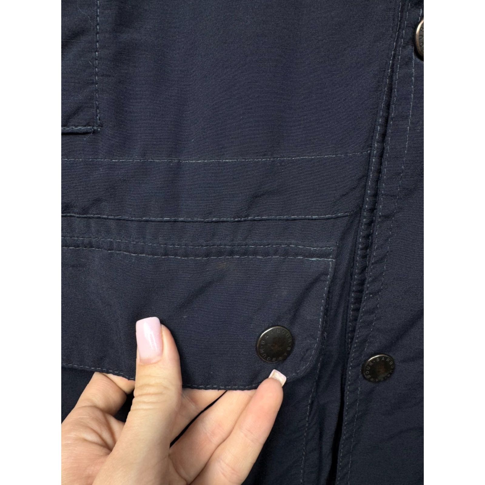 Barbour VINTAGE Barbour Jacket 90s Mens Nylon Blue S - 90s Rain Coat, Zip Closure, Barbour, Jacket, Men, Size S, Blue, Nylon, 90s Theme Size US S / EU 44-46 / 1 - 4 Thumbnail