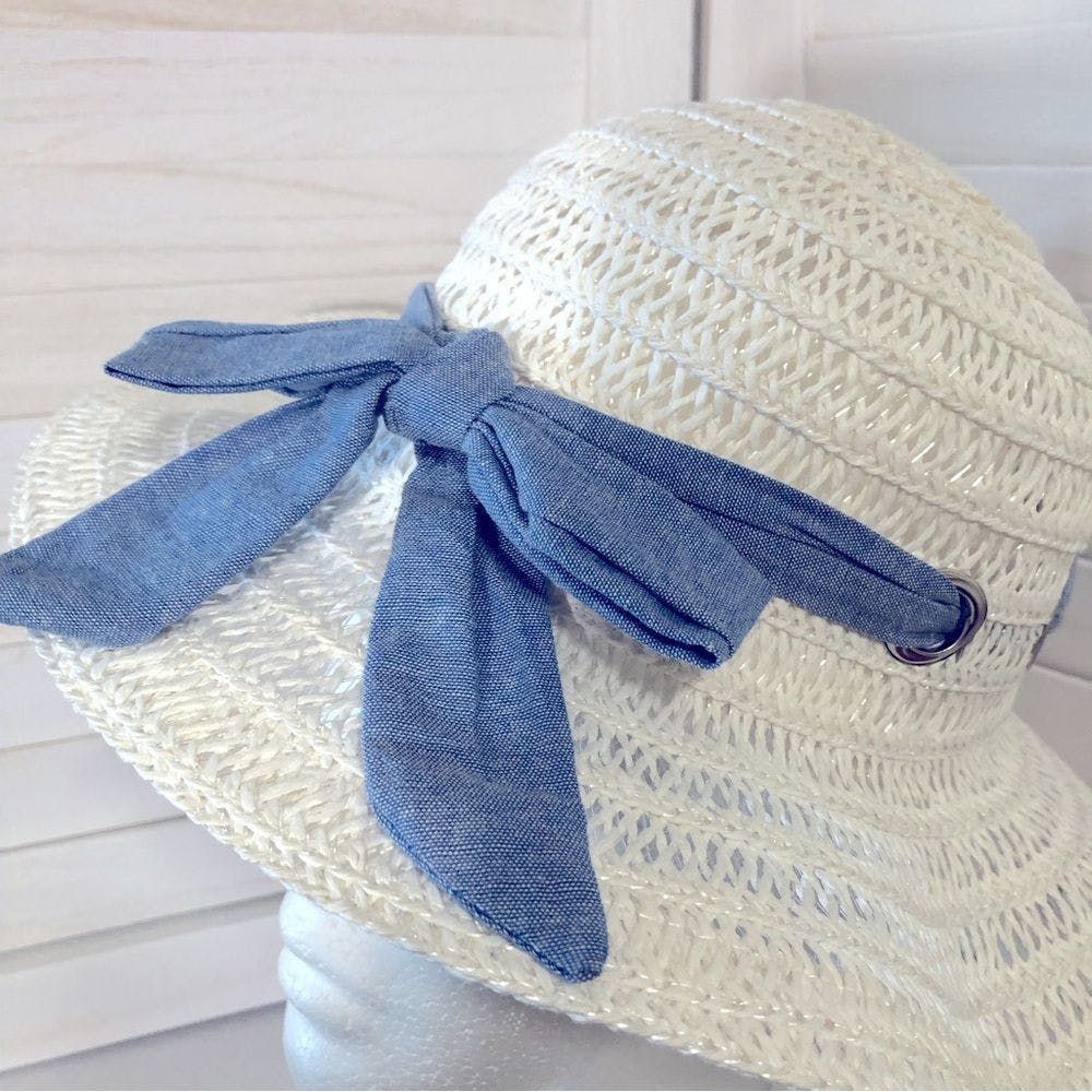 Other NWOT kids’ off- white weaved wide brim summer hat OS Size ONE SIZE - 2 Thumbnail
