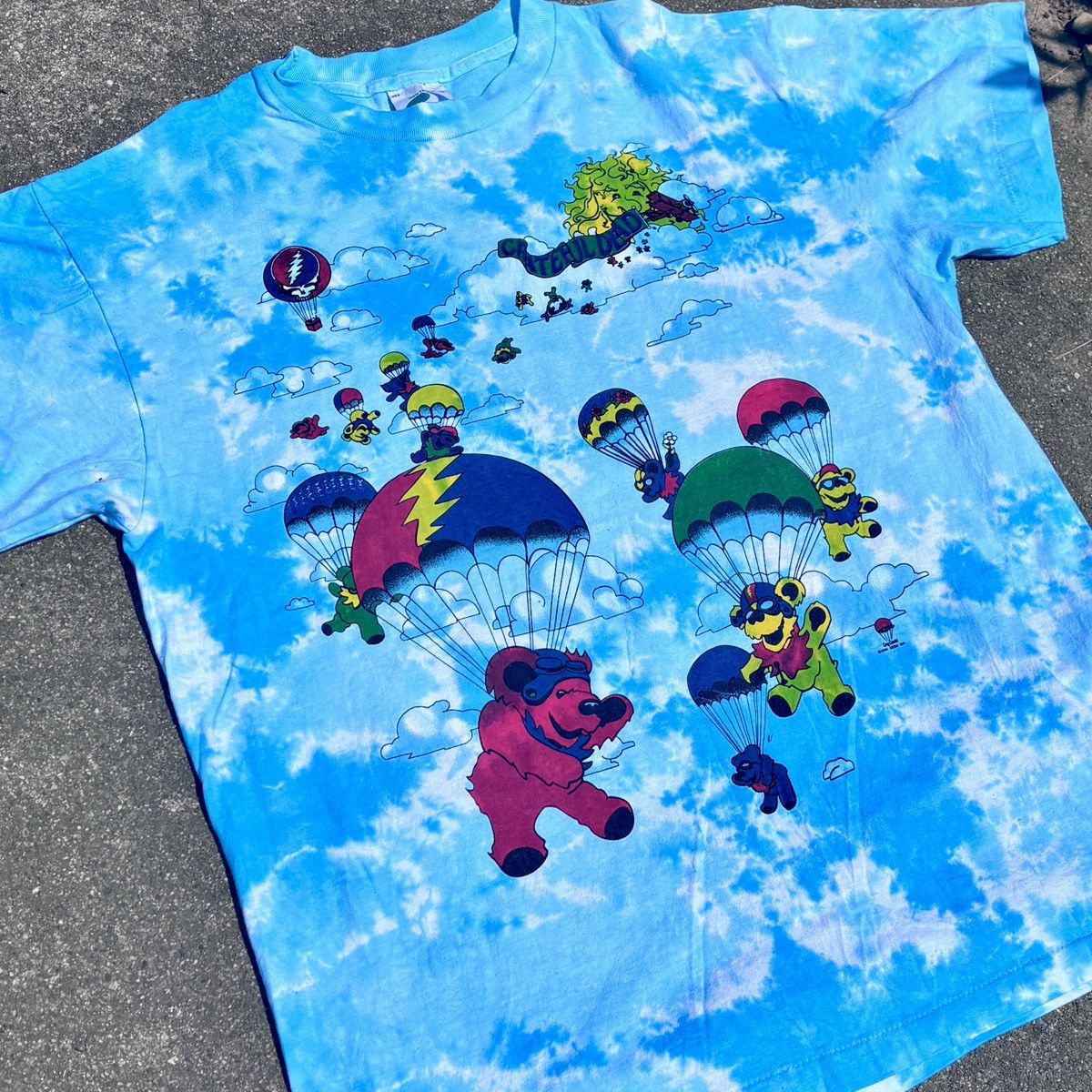 Grateful Dead × Online Ceramics 1993 Liquid Blue Grateful Dead Parachuting Bears Size US L / EU 52-54 / 3 - 2 Thumbnail