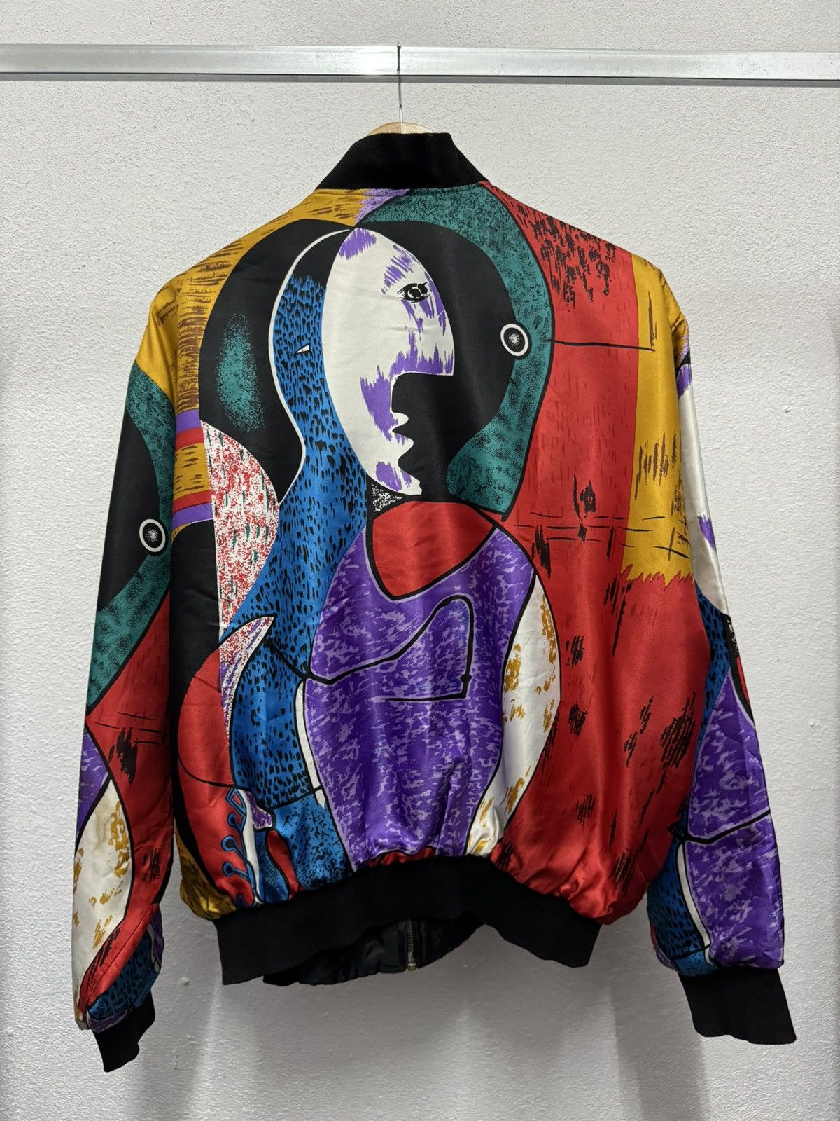 Vintage Vintage 90’s Picasso Reversible Silk Artwork Bomber Jacket Size US L / EU 52-54 / 3 - 7 Thumbnail