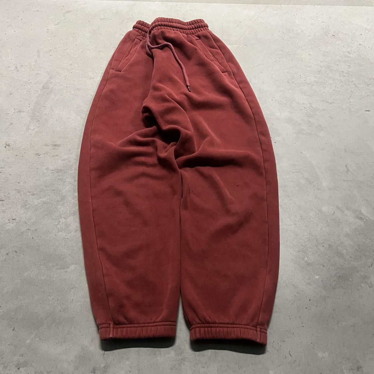 Japanese Brand × Vintage Vintage Y2K Burgundy Sweatpants With drawstrings! Size US 34 / EU 50 - 1 Thumbnail