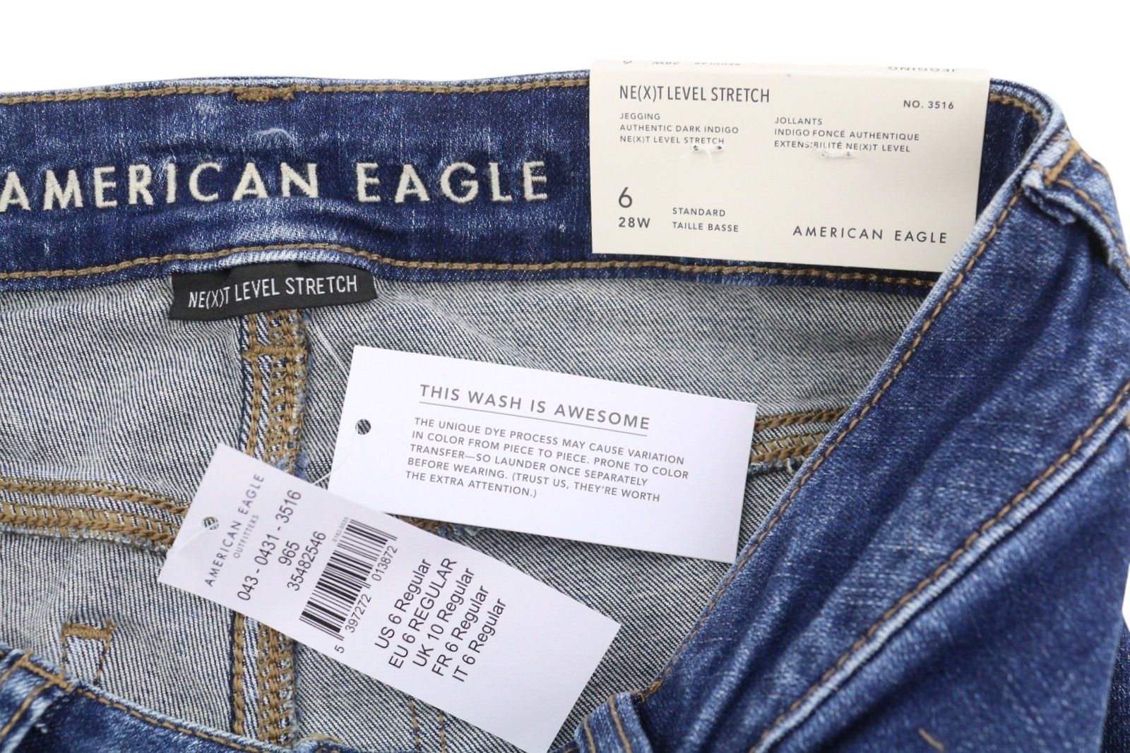 American Eagle Outfitters JEGGING W28 Blue Distress Jeans 88789 Size 28" / US 6 / IT 42 - 7 Thumbnail