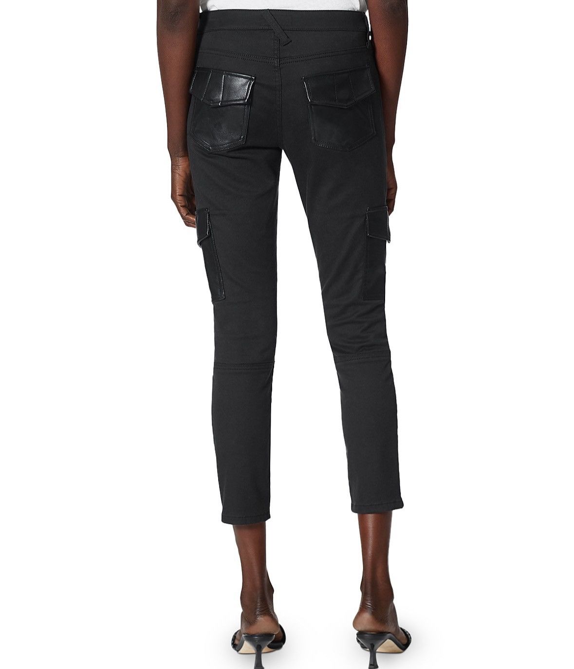 Joie JOIE Okana Faux Leather Trimmed Cropped Pants Size 29" - 4 Thumbnail