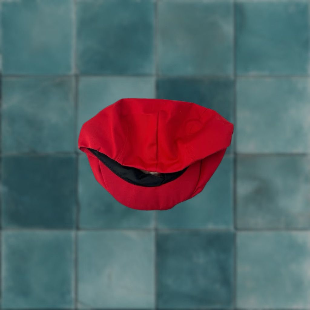 Vintage VINTAGE cabbie drivers flat cap hat Mens Large Red 90s deadstock NWOT USA Slim Snap On Bill Size ONE SIZE - 1 Thumbnail