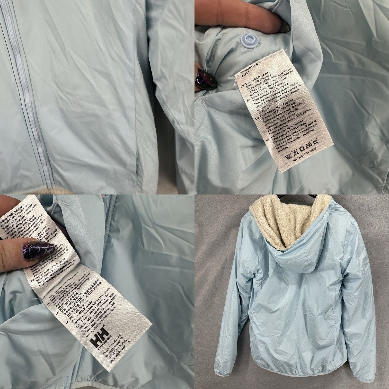 Helly Hansen Helly Hansen Jacket Windbreaker Blue Reversible Womens Medium Fleece Lined READ Size M / US 6-8 / IT 42-44 - 8 Thumbnail