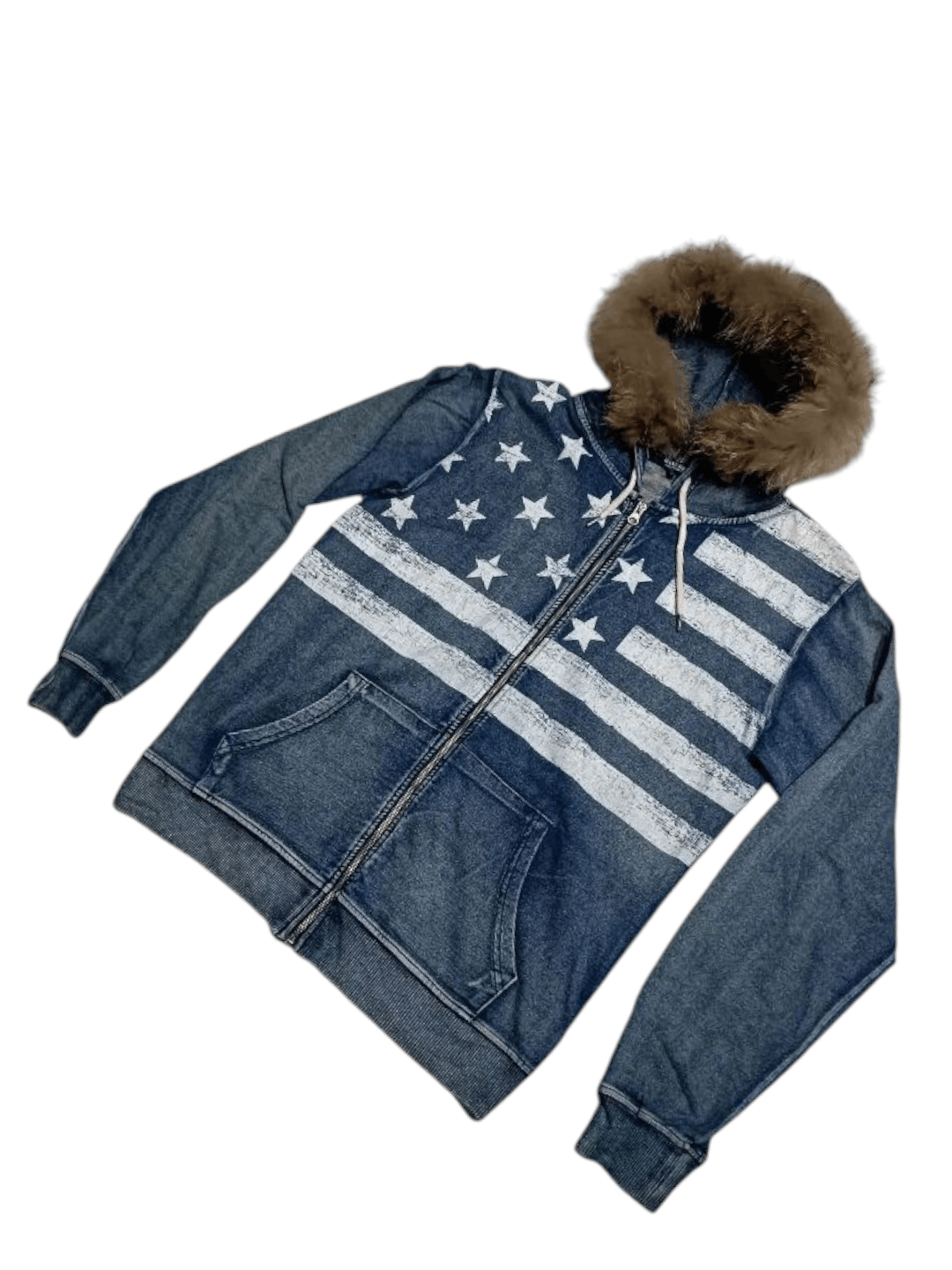 Japanese Brand 💥 Need Gone 💥 Sweater Zip Up Hoodie Fur American Flag Size US L / EU 52-54 / 3 - 4 Thumbnail