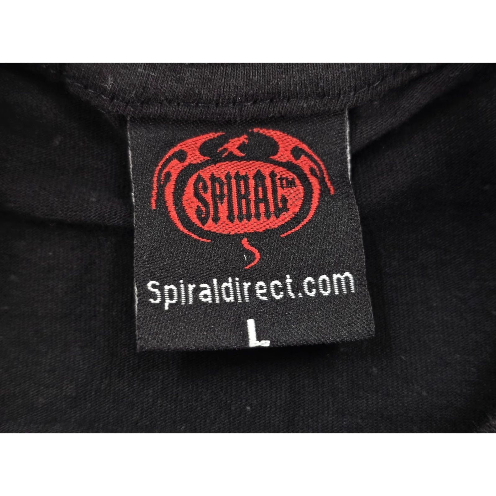 Vintage Spiral Red Dragon Short Sleeve T-Shirt - Size L - Spiral Designs LTD - Black Cotton Men Shirt Size US L / EU 52-54 / 3 - 5 Thumbnail