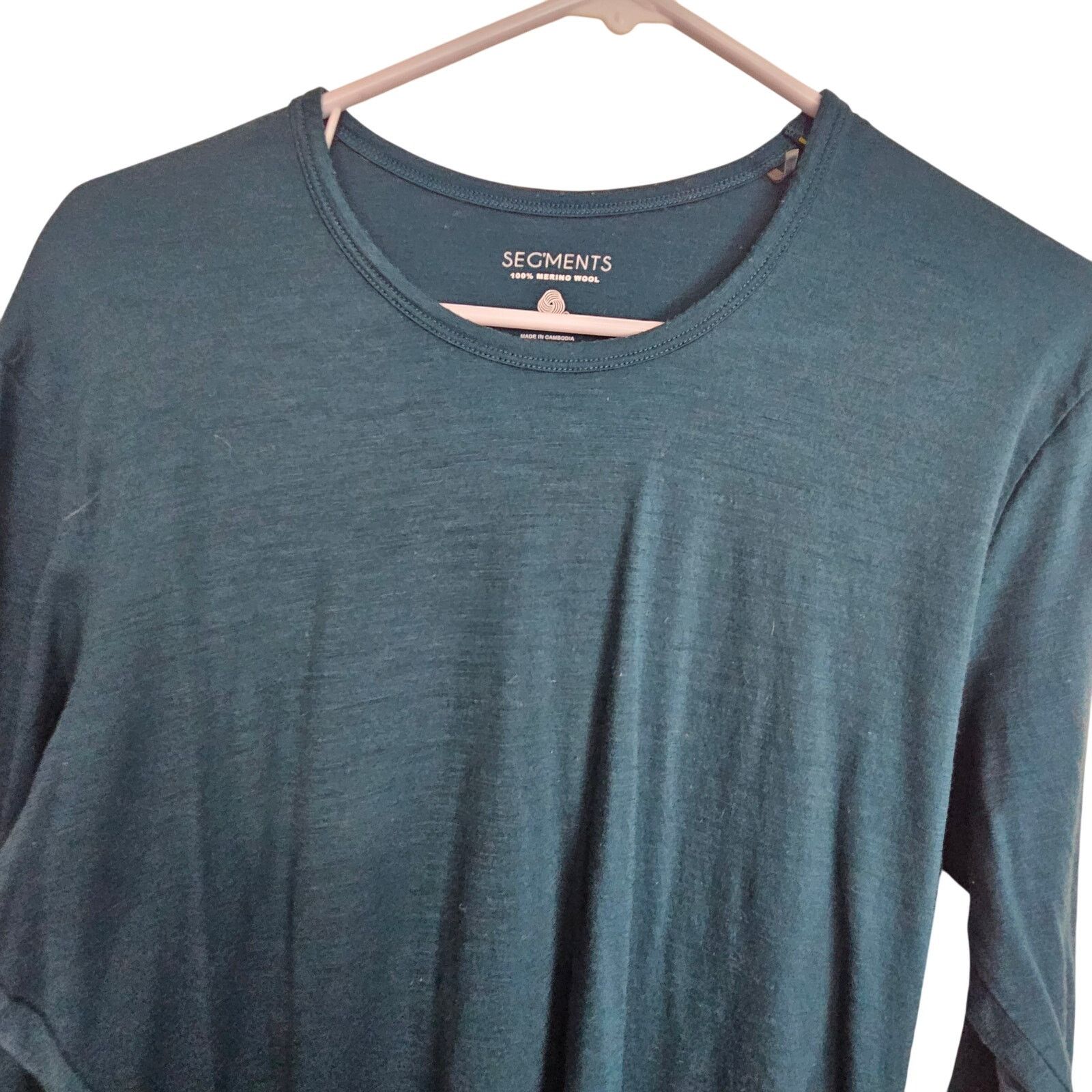 Seagale Segments Merino Wool Base Layer Long Sleeve Top Green XL Size XL / US 12-14 / IT 48-50 - 2 Thumbnail