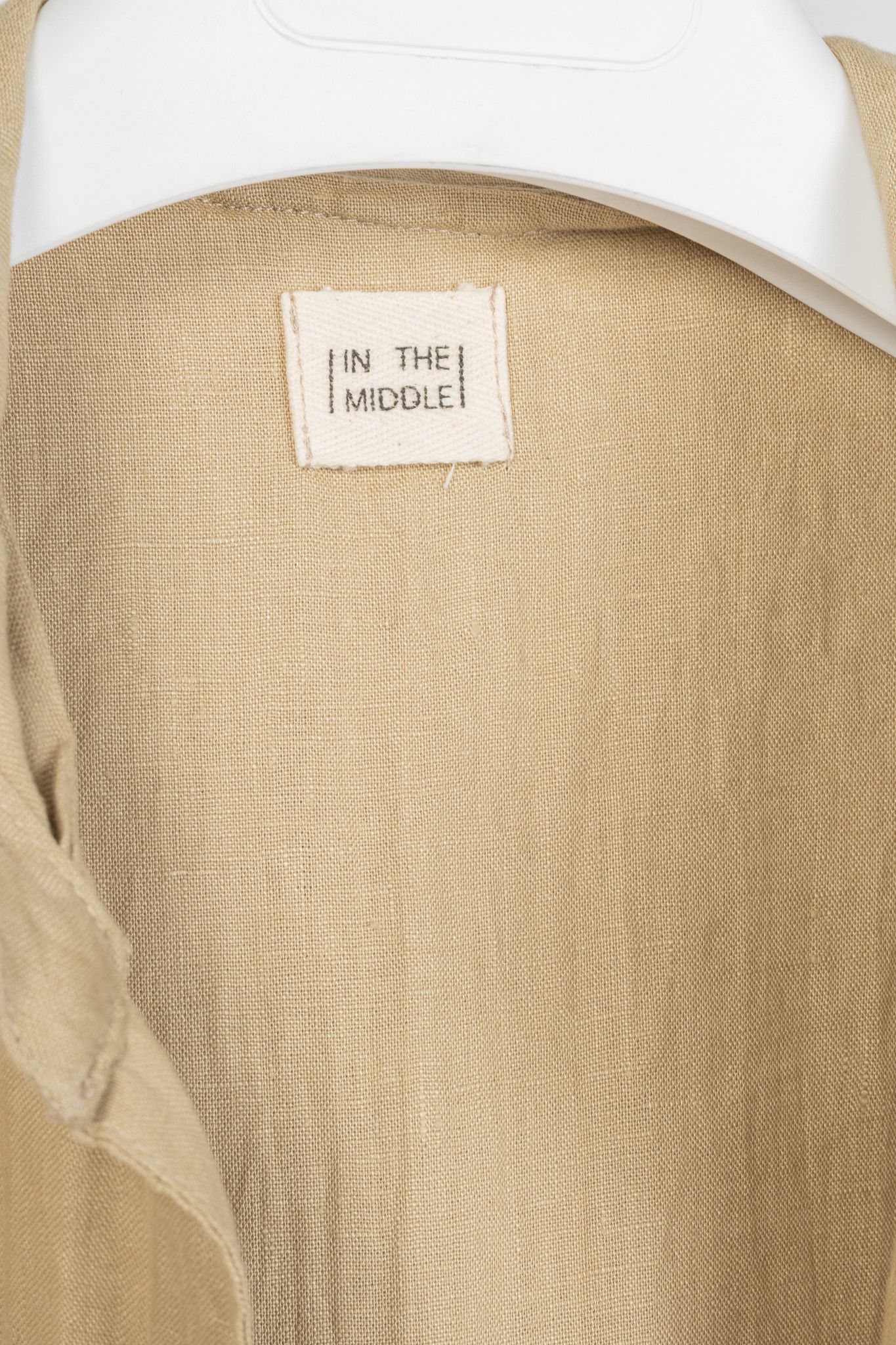 Other IN THE MIDDLE Ibiza Tan Linen Open-Front Hoodie Vest Size US M / EU 48-50 / 2 - 4 Thumbnail