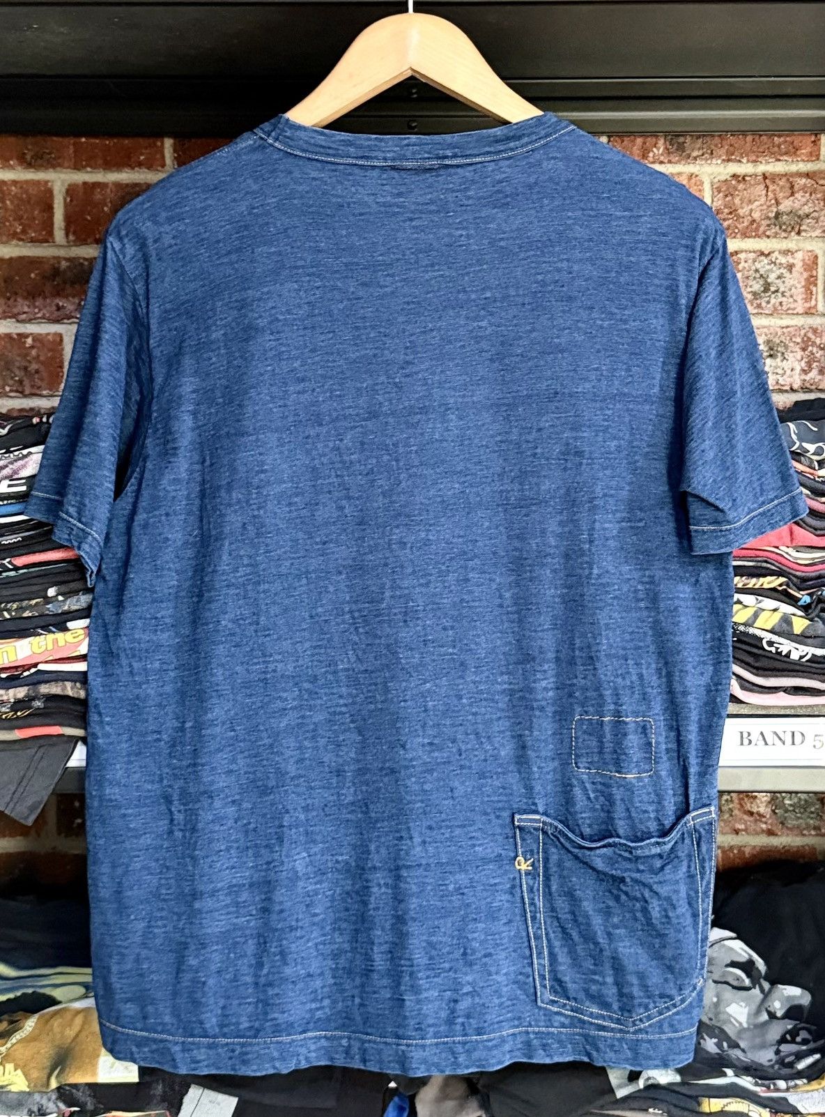 45rpm × Vintage Vintage 45rpm Pocket blank Blue Indigo Colour Japan Tee Size US M / EU 48-50 / 2 - 1 Thumbnail
