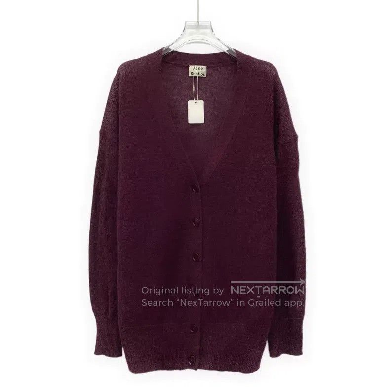 Other Acne Studios Burgundy alpaca wool V-neck single-breasted l Size XS / US 0-2 / IT 36-38 - 1 Thumbnail