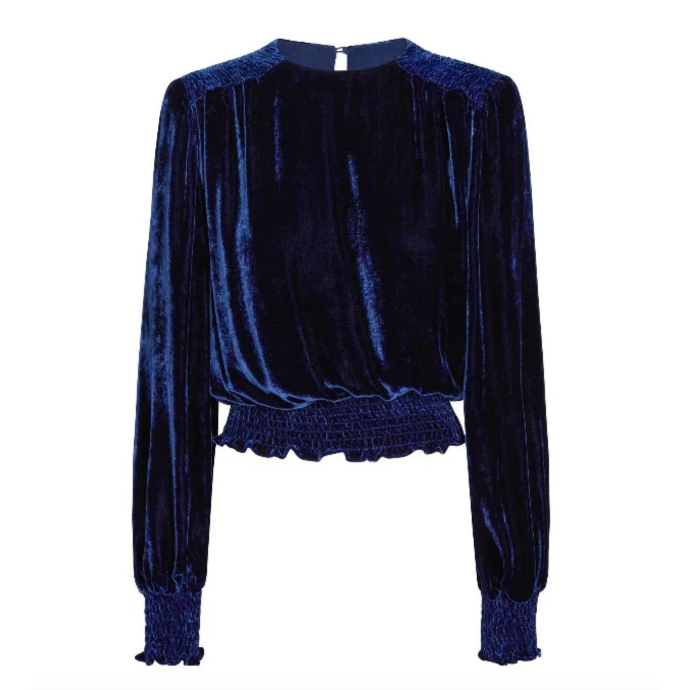 Lahive Mary Jane Cobalt Silk Velvet Top – Size XL