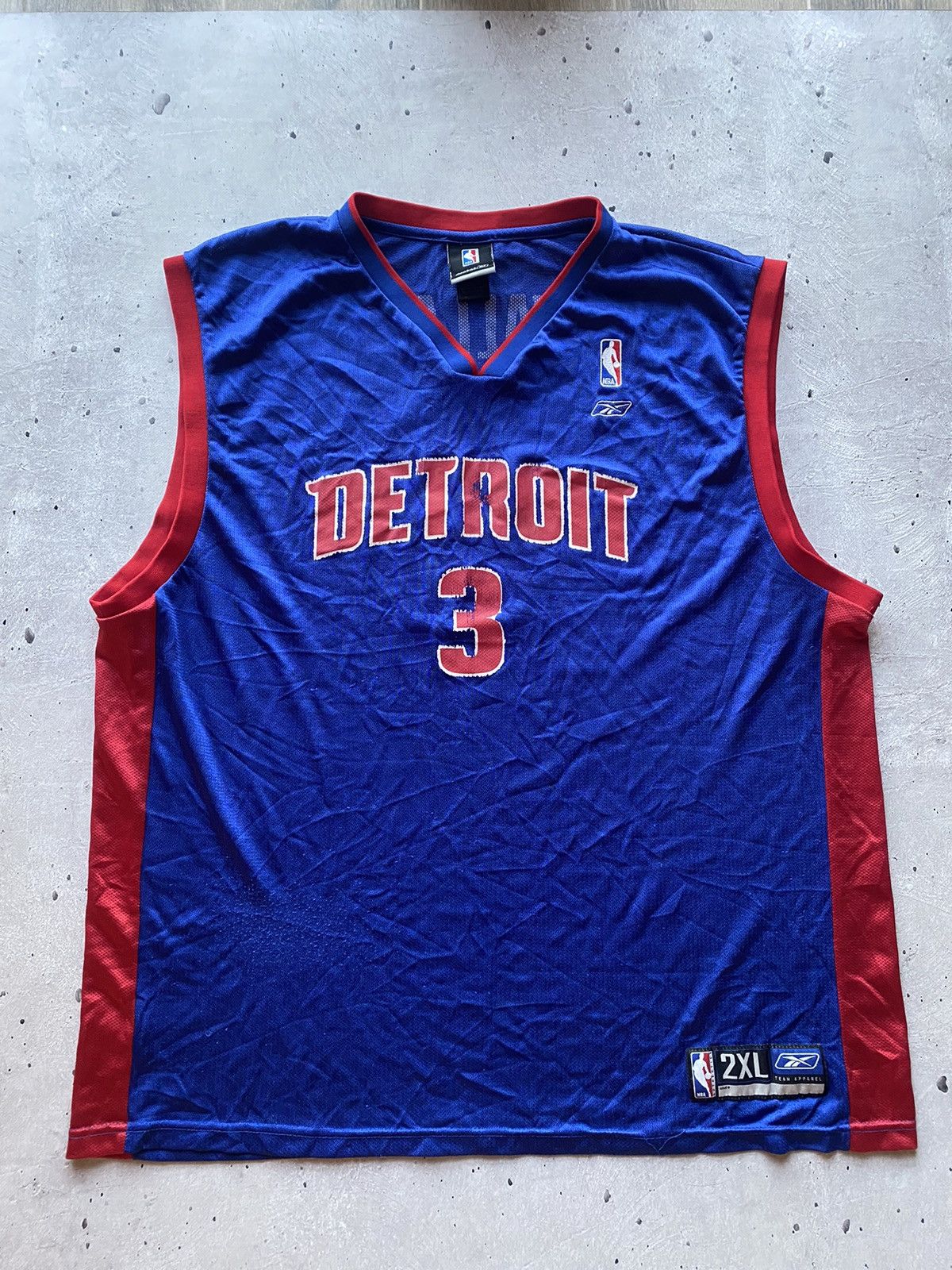NBA × Reebok × Vintage Vintage Detroit Pistons Ben Wallace Reebok Basketball Jersey Size US XXL / EU 58 / 5 - 3 Thumbnail