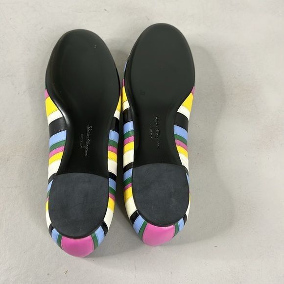 Salvatore Ferragamo Salvatore Ferragamo Varina Rainbow Stripe Flats Bow Logo Size US 8 / IT 38 - 9 Thumbnail