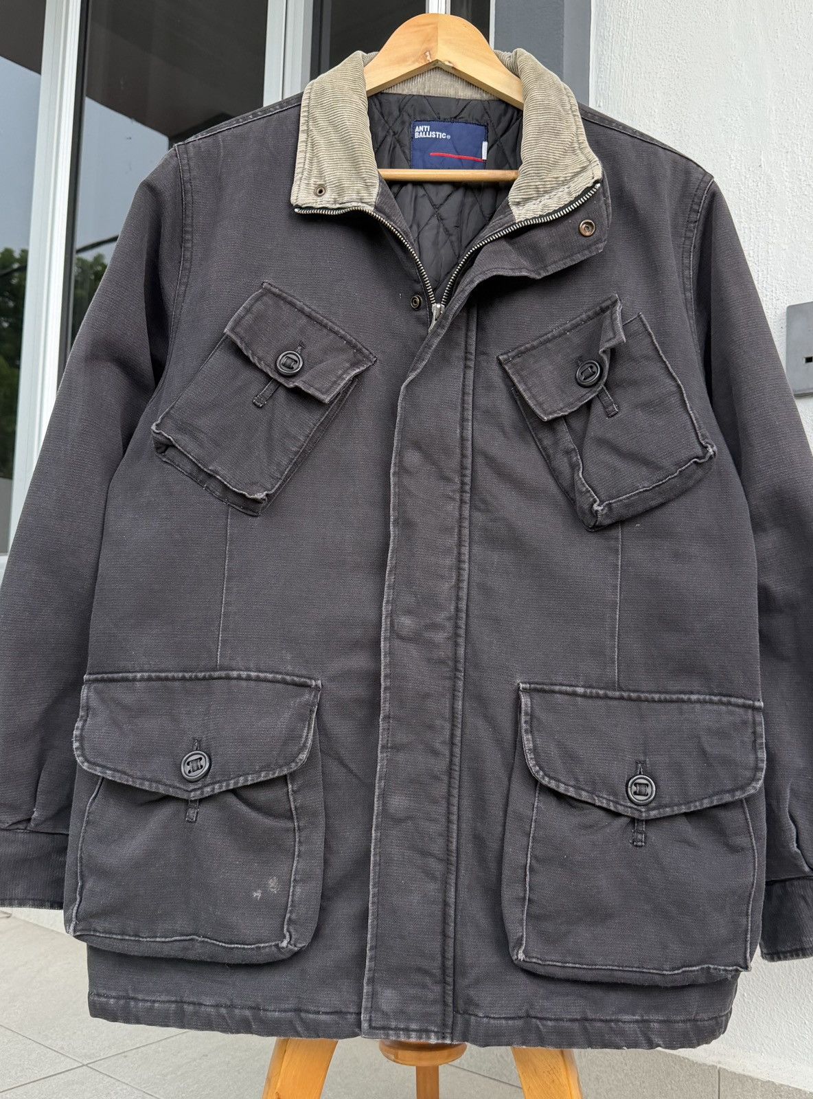 Vintage Vtg Anti Ballistic Field Quilted Lining Distressed Jacket Size US L / EU 52-54 / 3 - 4 Thumbnail