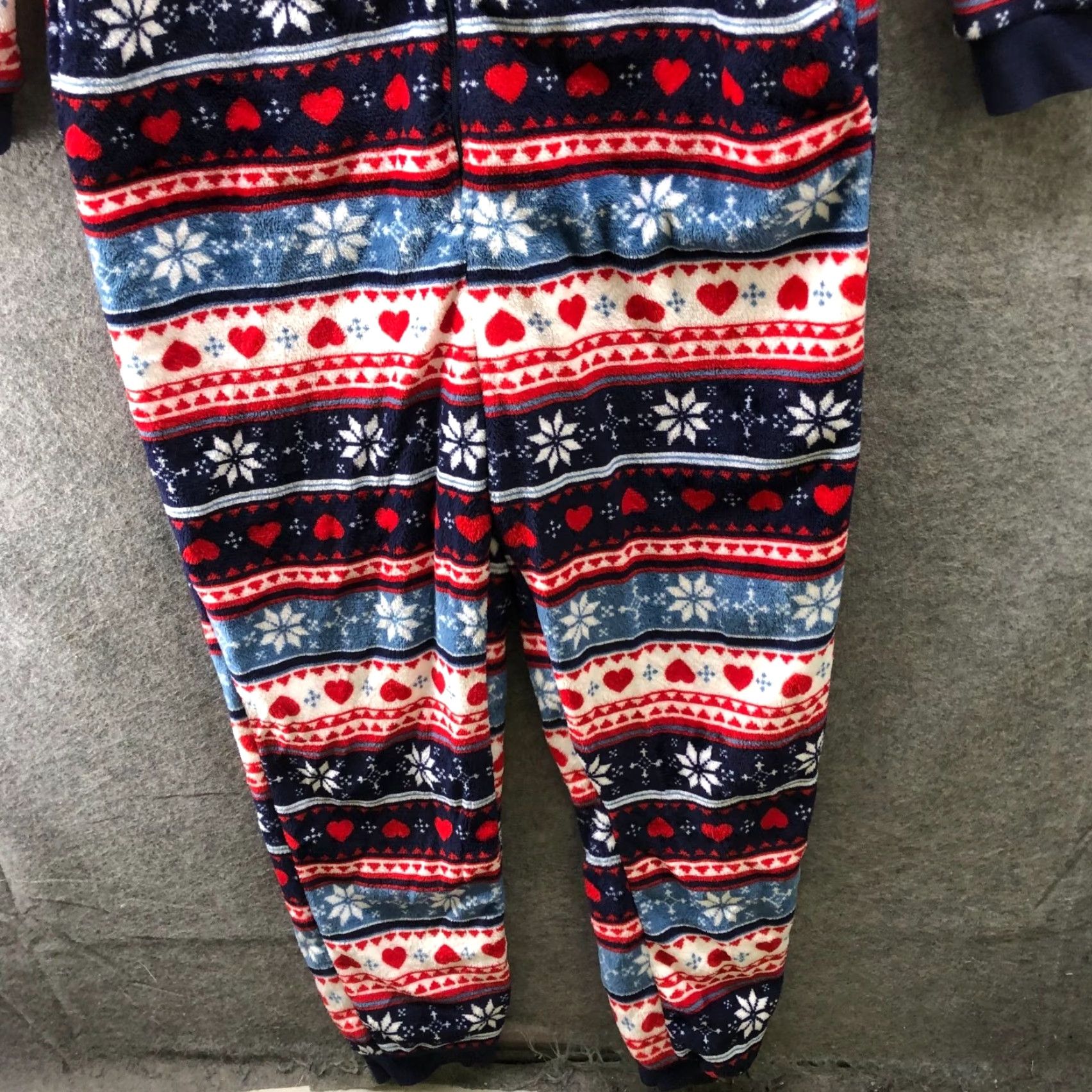 Vintage Secret Treasures Union Suit Pajamas Womens XL Fleece Hooded Fair Isle Plush Size XL / US 12-14 / IT 48-50 - 4 Thumbnail