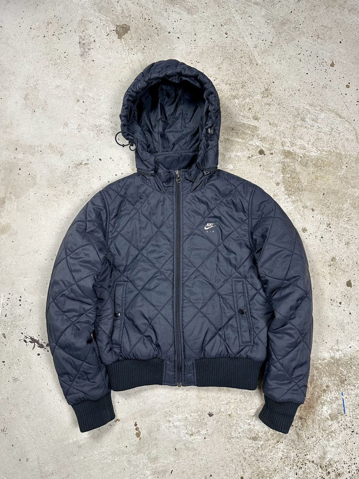 Nike × Vintage Vintage Y2K Nike Hooded Bomber Jacket Swoosh Air Size US S / EU 44-46 / 1 - 1 Thumbnail
