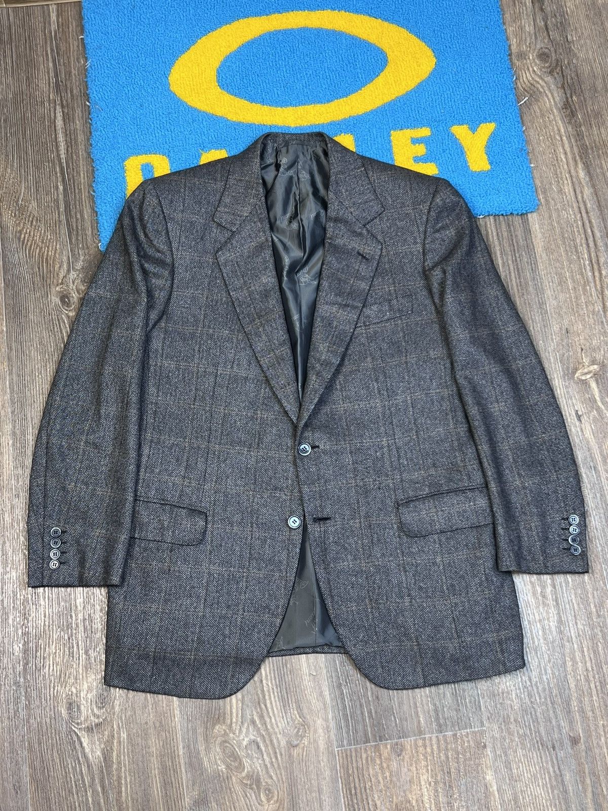 Brioni Brioni Parigi Cashmere Silk Gray Two Buttons Checked Blazer Size 50S - 1 Thumbnail
