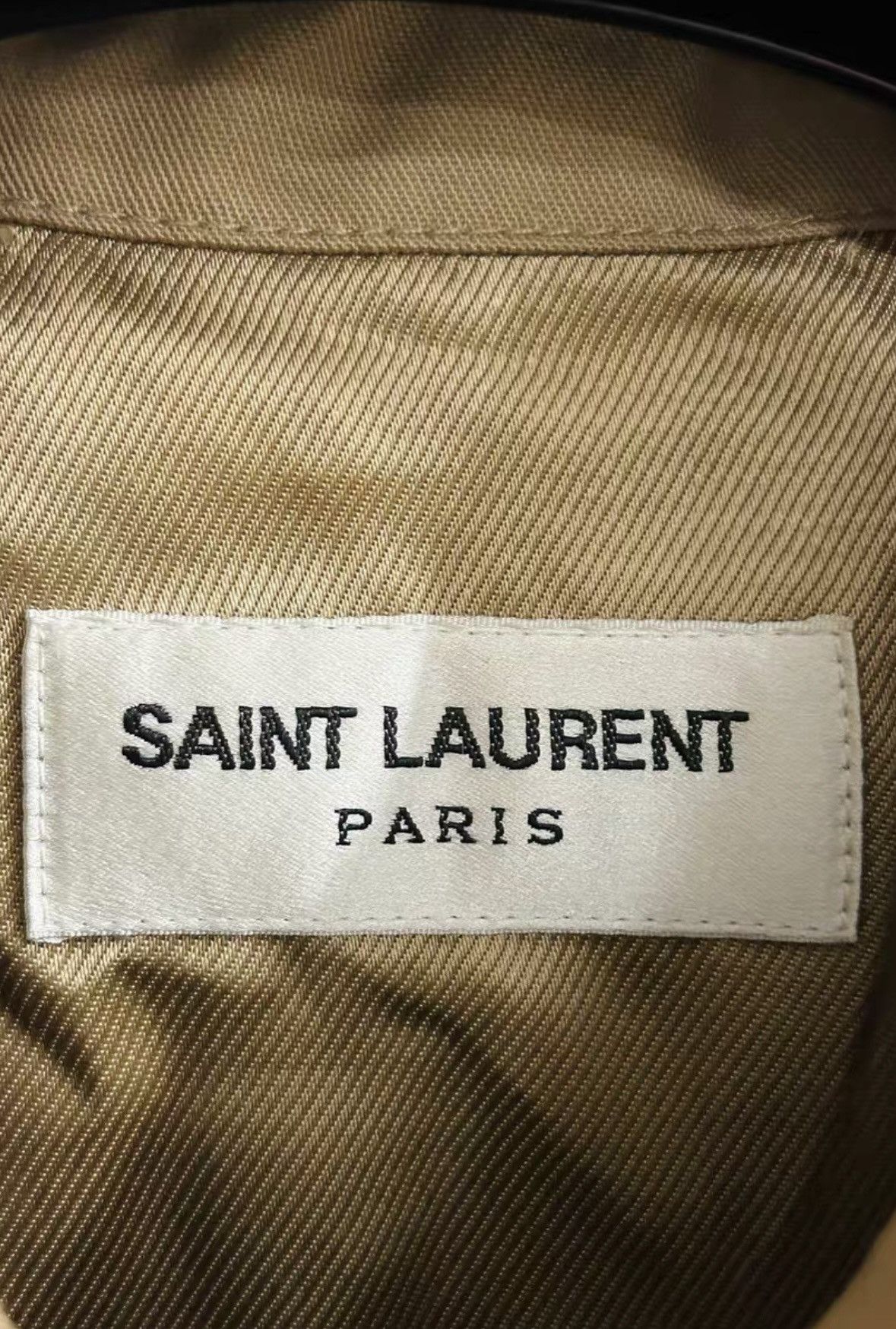 Saint Laurent Paris SS13 Khaki Lambskin Spliced Jacket