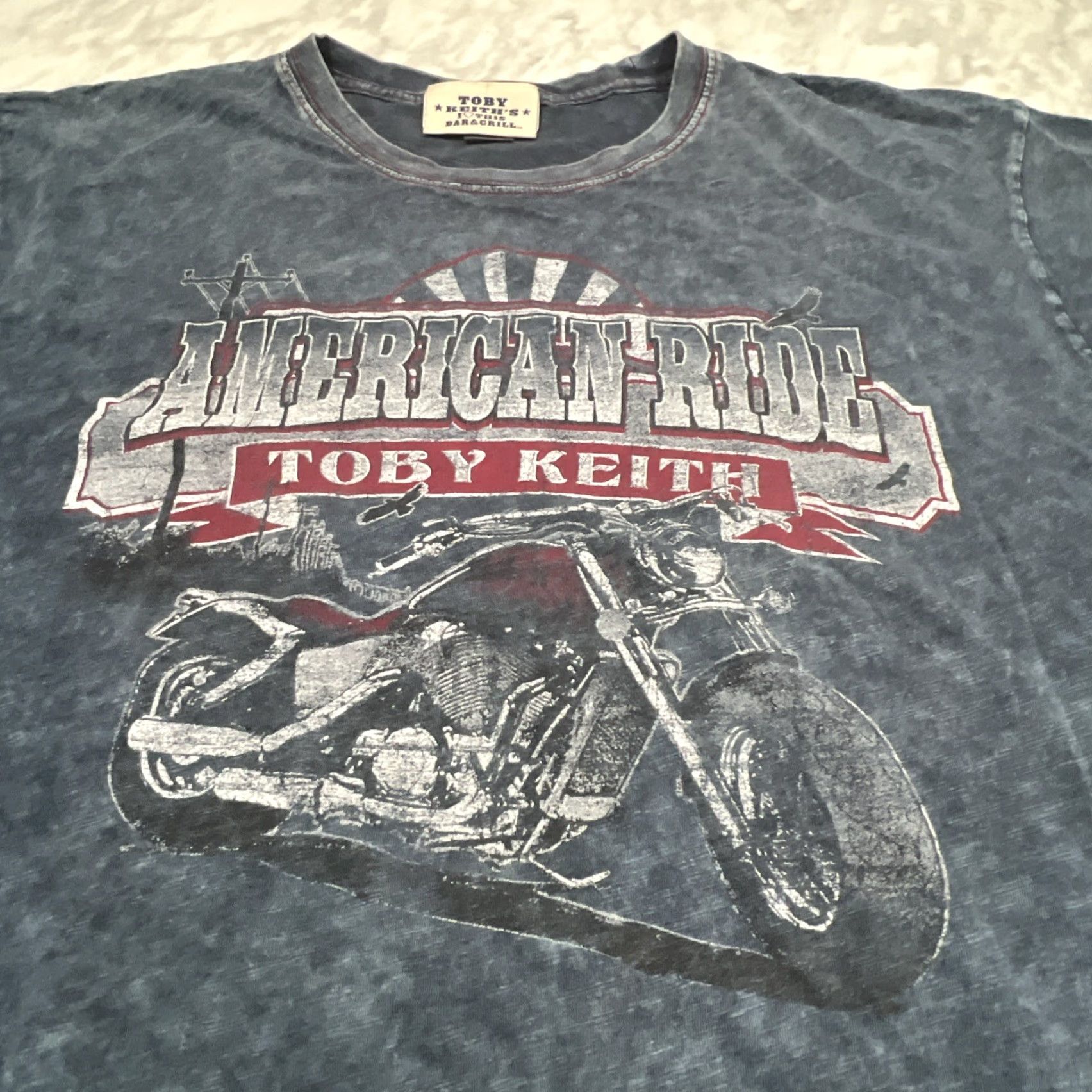 Vintage Toby Keith American Ride Motorcycle T-Shirt XL Blue Graphic Music Love Mens Size US XL / EU 56 / 4 - 3 Thumbnail