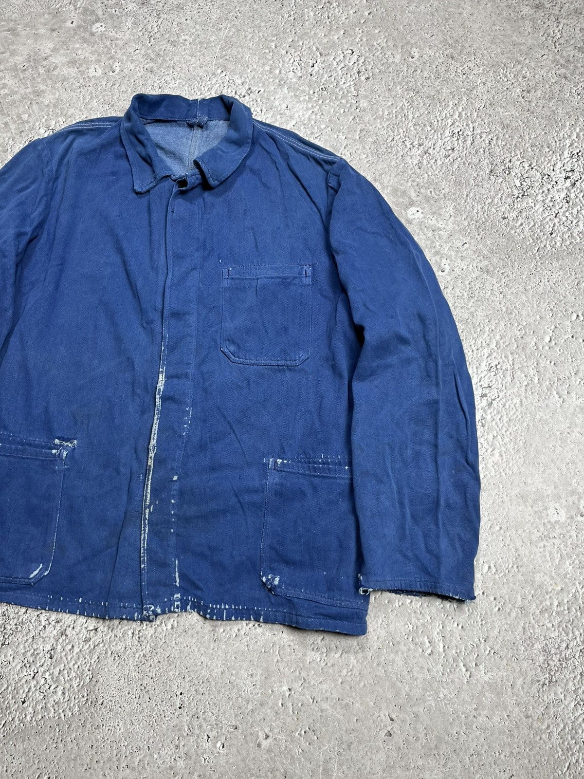 Other Vintage Workwear Distressed French Chore Jacket Blue Canvas Size US M / EU 48-50 / 2 - 5 Thumbnail