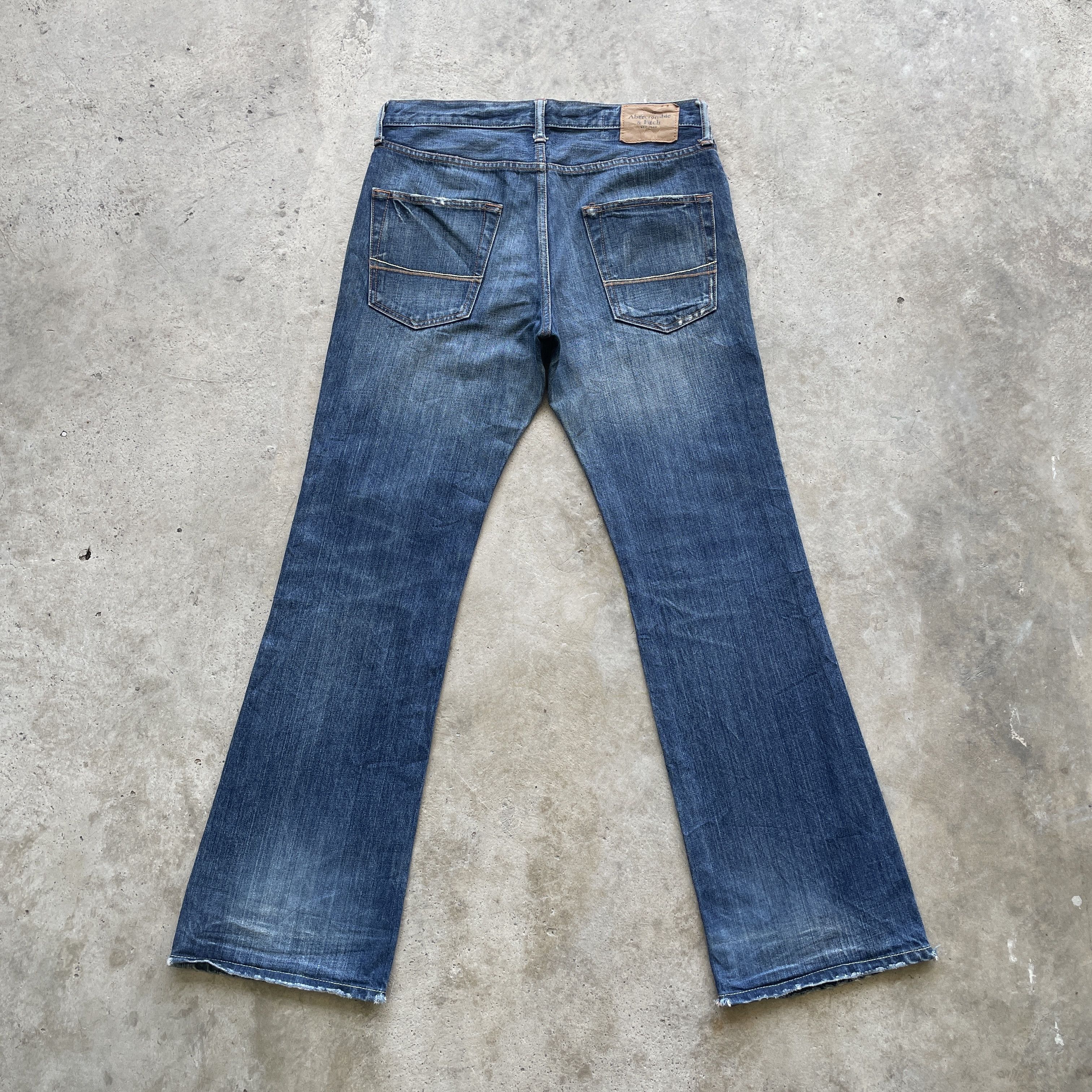 Abercrombie & Fitch W32 VINTAGE A&F DISTRESSED FLARE JEANS BOOTCUT DENIM PANTS Size US 32 / EU 48 - 12 Thumbnail