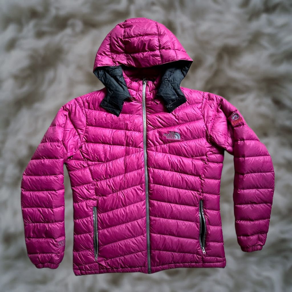 The North Face The North Face Womens Large Summit Series Puffer Jacket Pink 600 Downfill Hooded Full Zip *Repaired* Size L / US 10 / IT 46 - 1 Thumbnail