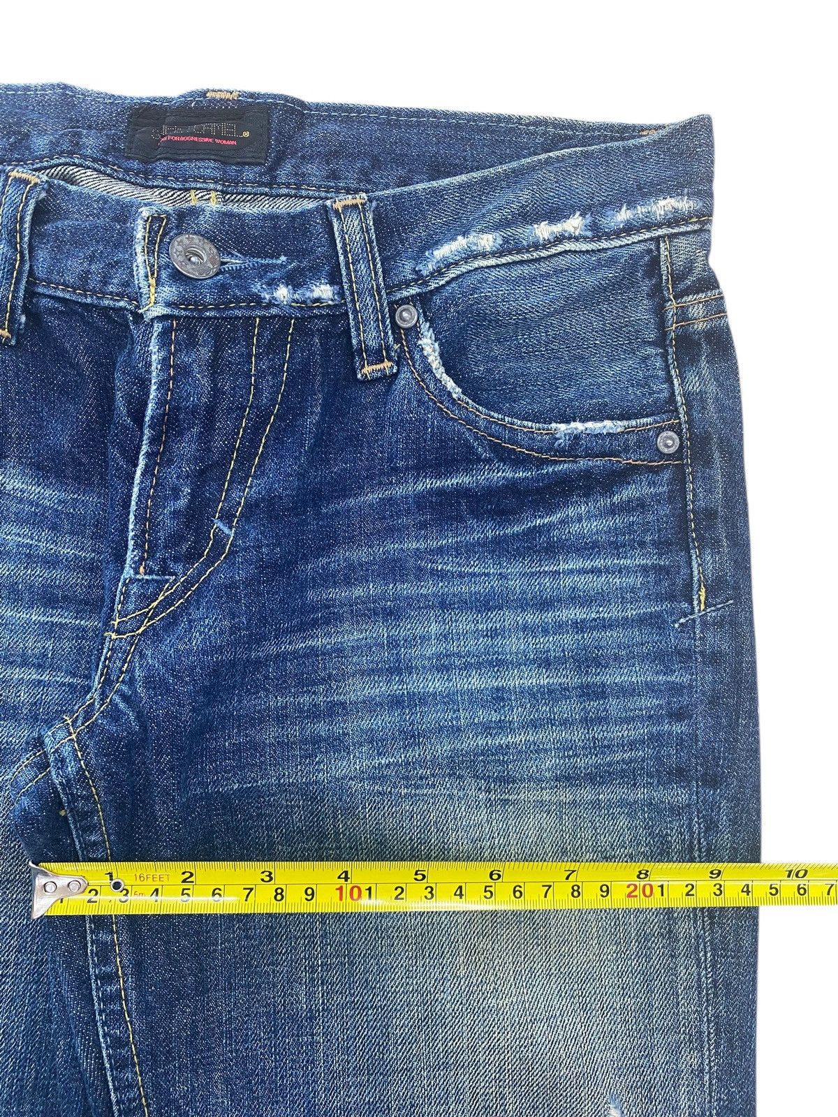 Camel Sweet Camel Blue Wash Distressed Style Straight Leg Jeans Size US 28 / EU 44 - 7 Thumbnail