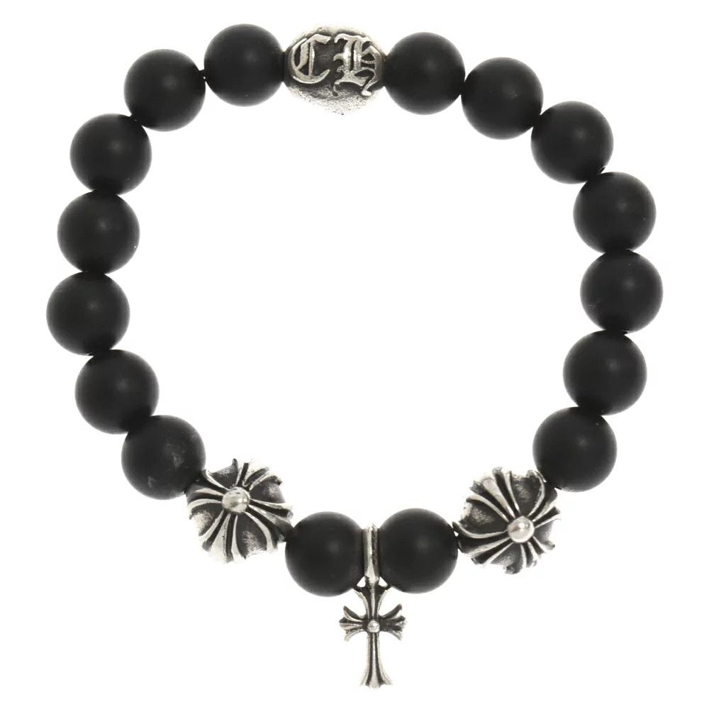 image of Chrome Hearts Black Bead Bracelet, Men's