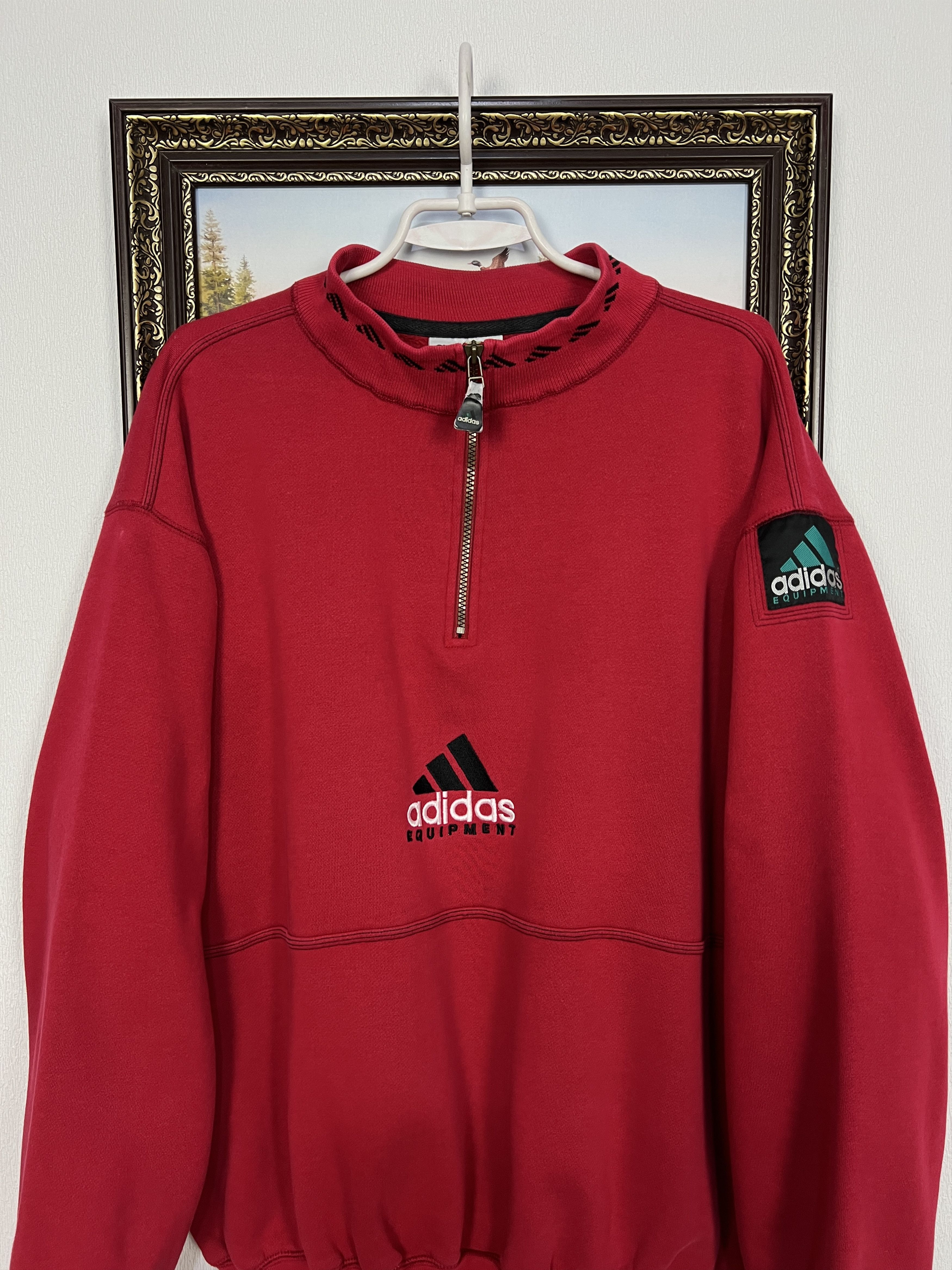 Adidas Vintage 90's Adidas Equipment Red Sweatshirt Mens Crewneck Size US XL / EU 56 / 4 - 2 Thumbnail