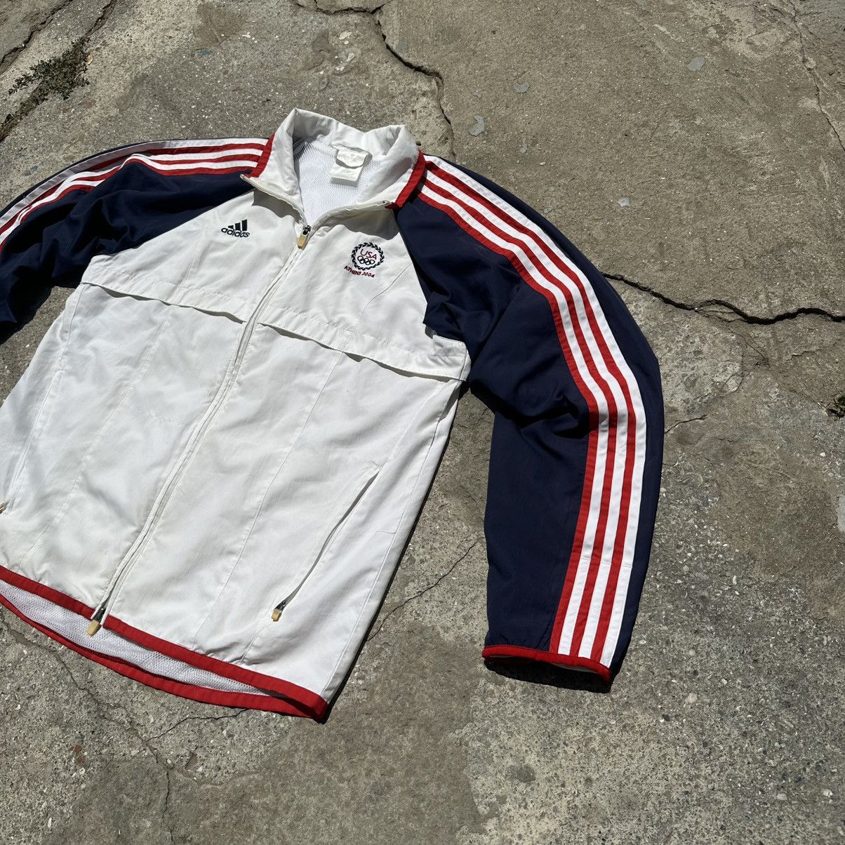 Adidas 🏆RARE ADIDAS VNTG USA OLYMPIC GAMES ATHENS 2004 TRACK JACKET Size US L / EU 52-54 / 3 - 3 Thumbnail